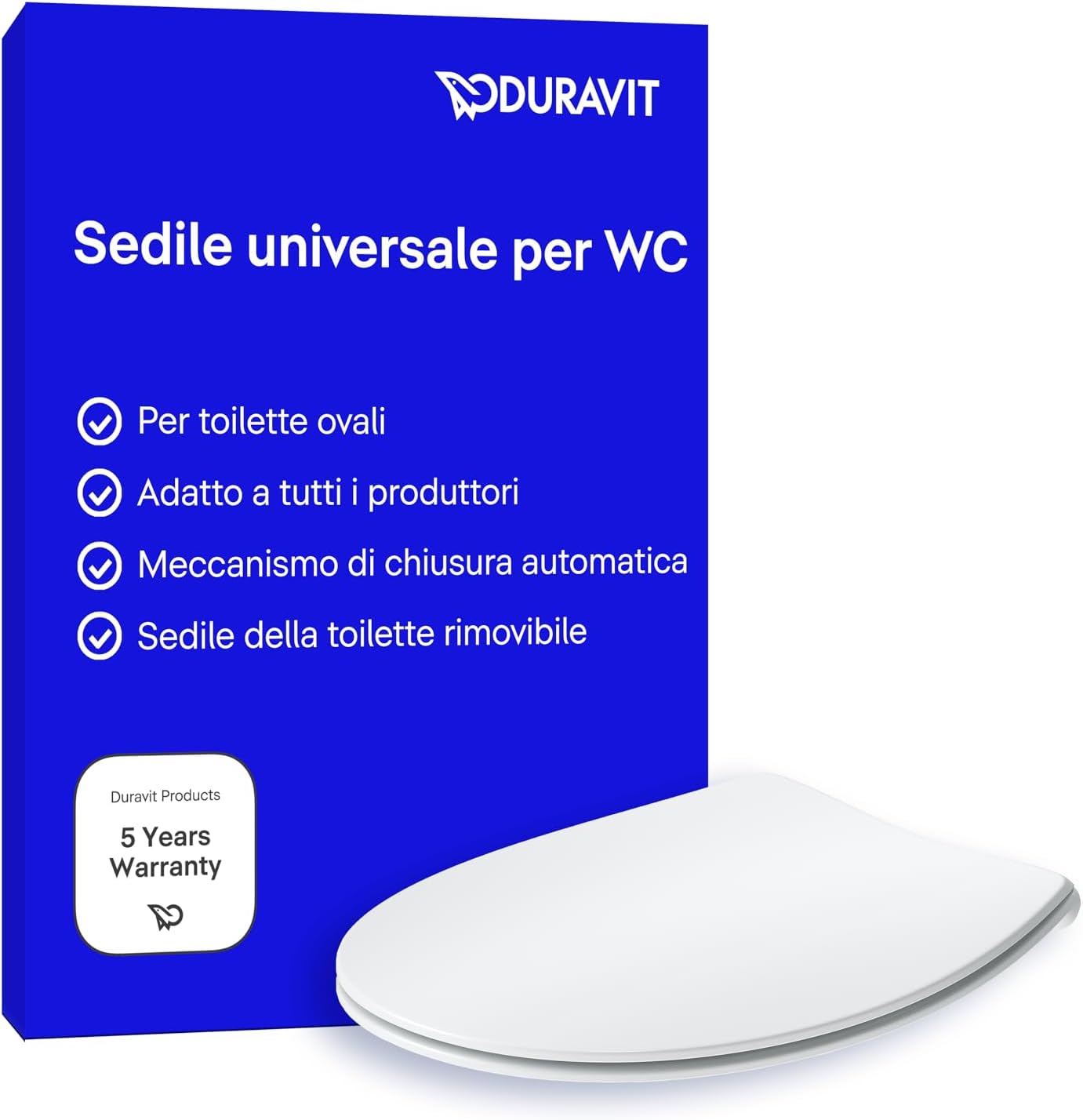 Duravit Sedile WC Universale Ovale con Chiusura Rallentata, Bianco