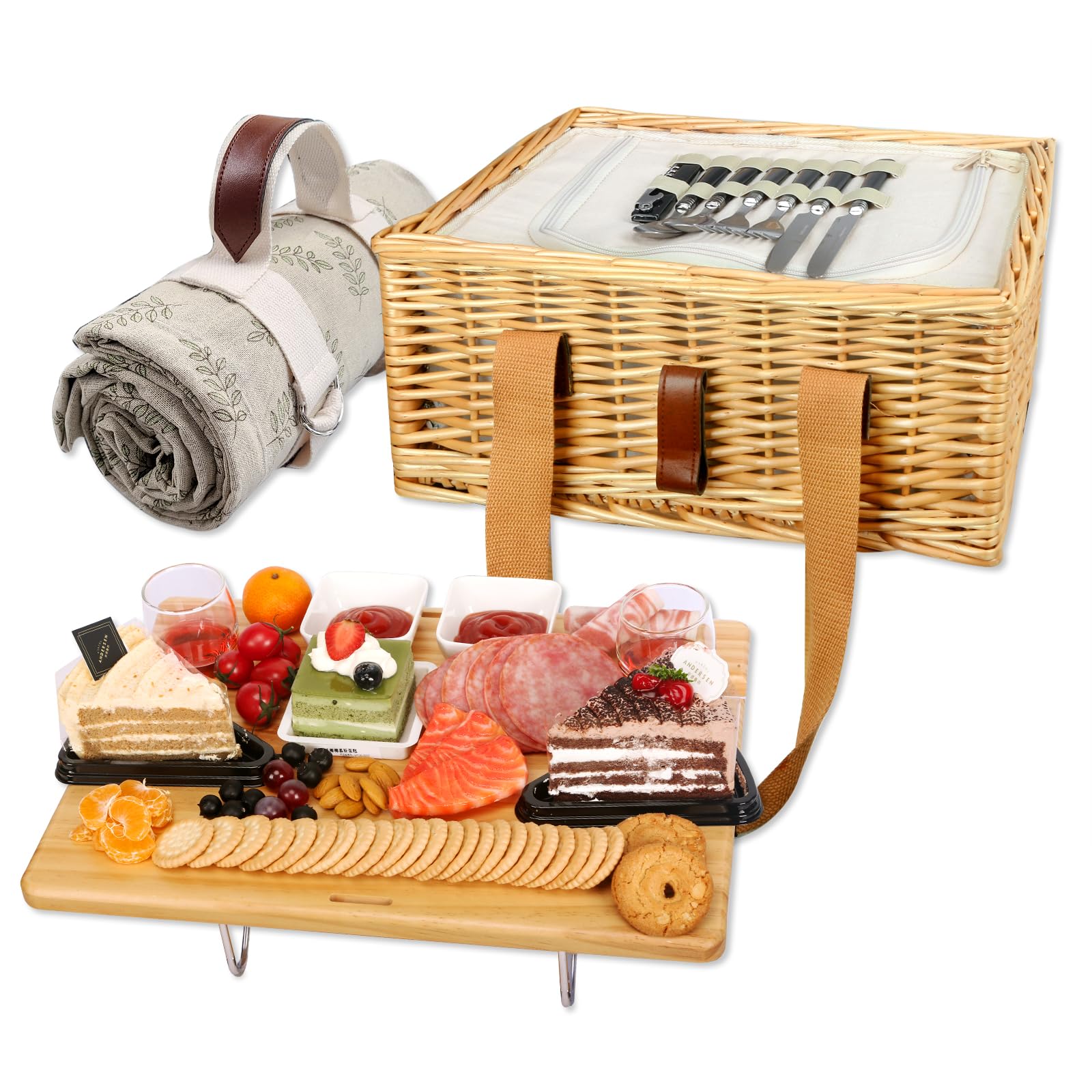 Hap Tim Cestino da picnic in vimini per 2 persone