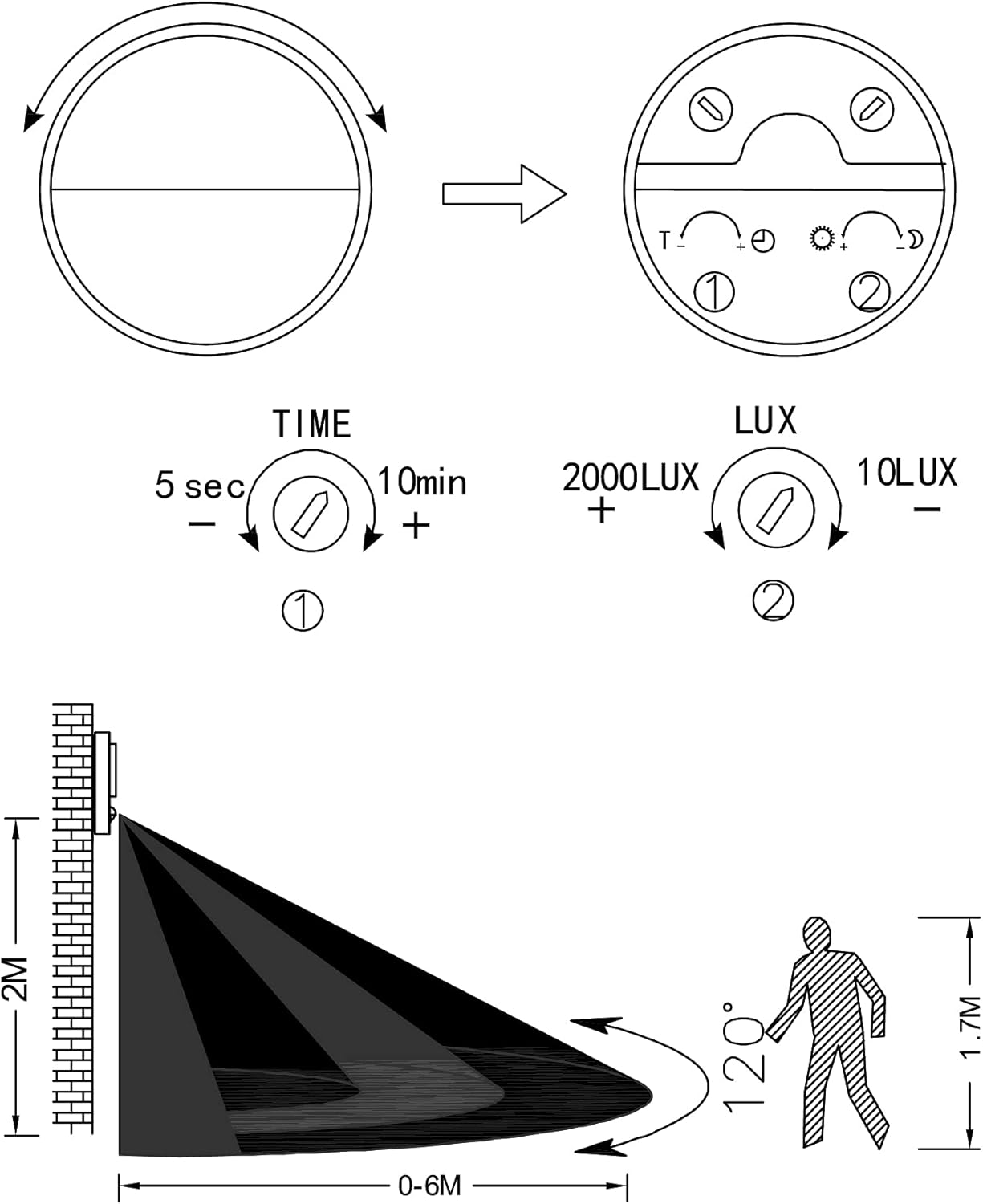 Eglo Madriz - Lampada da parete LED per esterni, nero - immagine 5