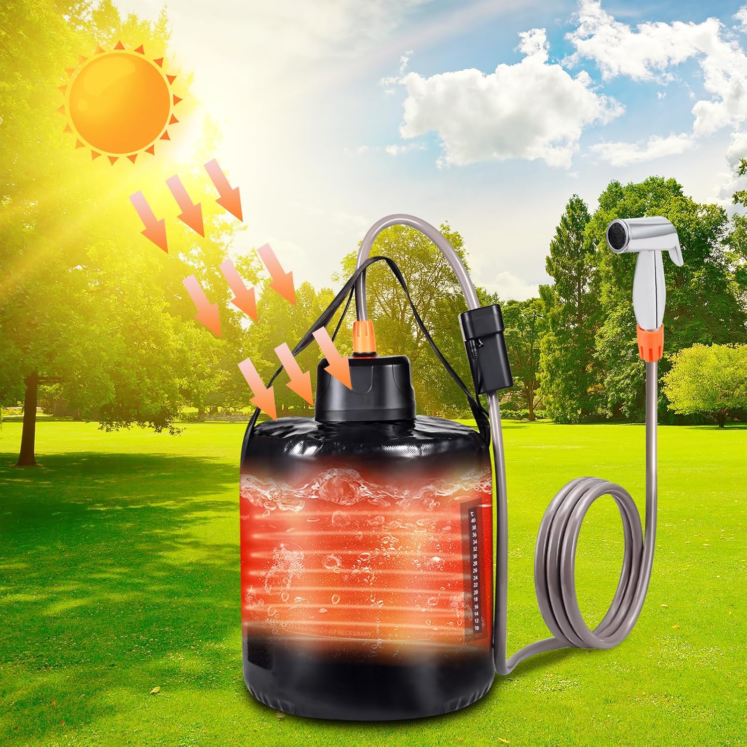 koopsmate Sacco Doccia Portatile 20L con Riscaldamento Solare - immagine 2