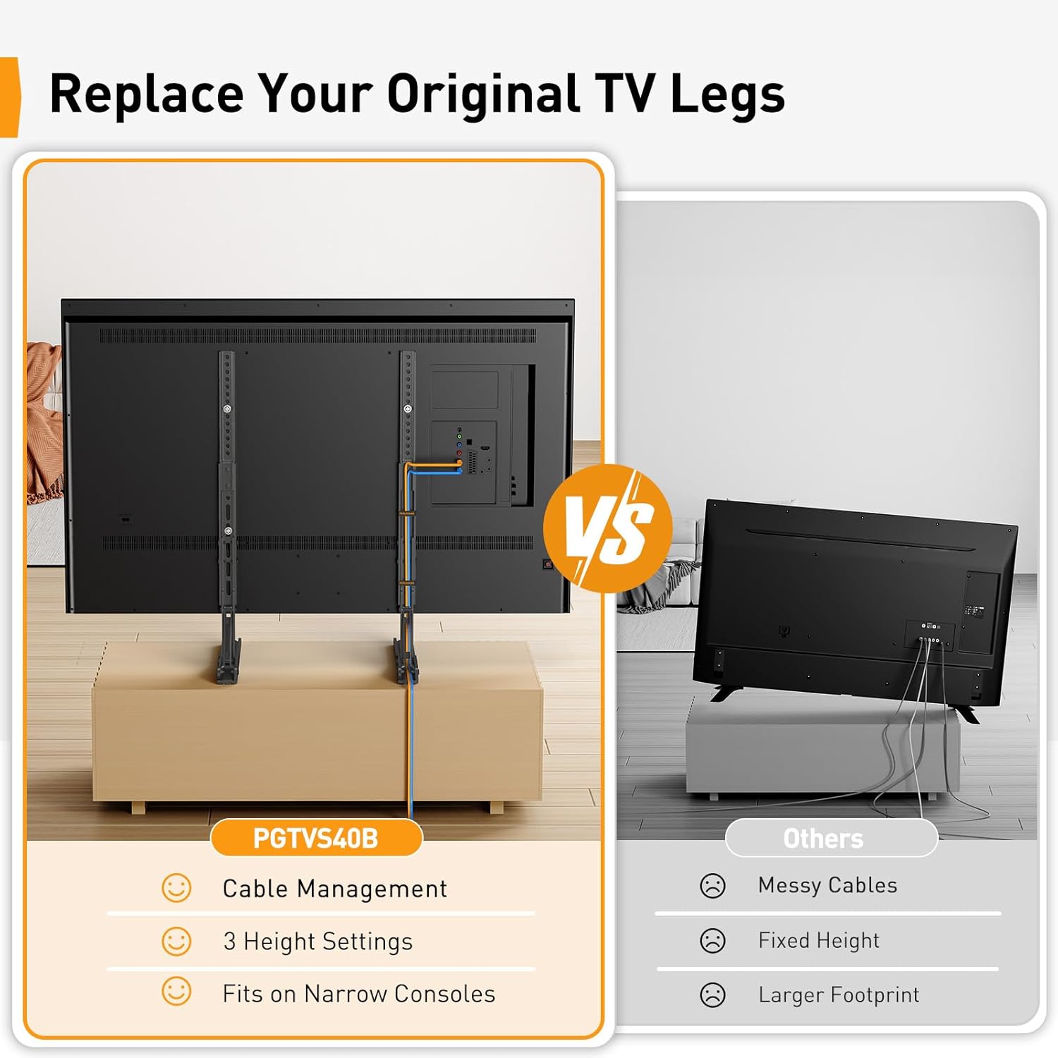 Perlegear Supporto TV da Tavolo per Televisori 22-70 Pollici - immagine 6