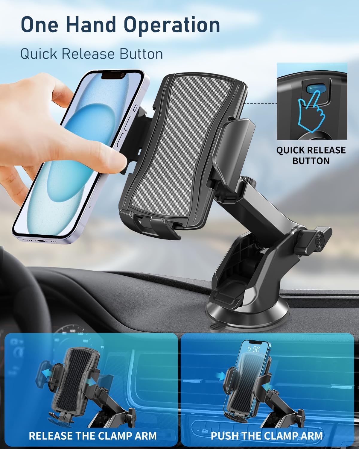 Hoppac Porta Cellulare Auto Universale con Ventosa - immagine 4