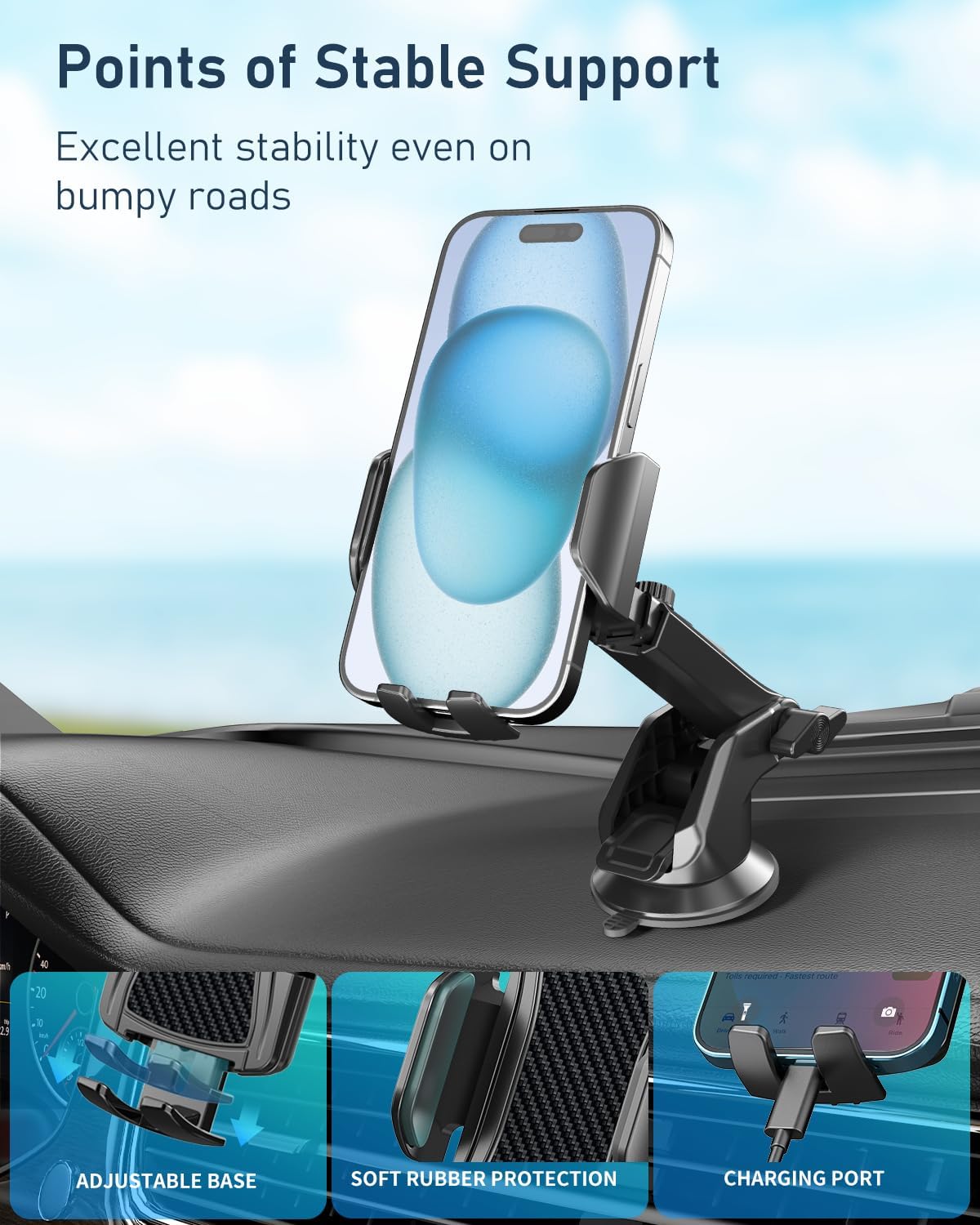 Hoppac Porta Cellulare Auto Universale con Ventosa - immagine 6