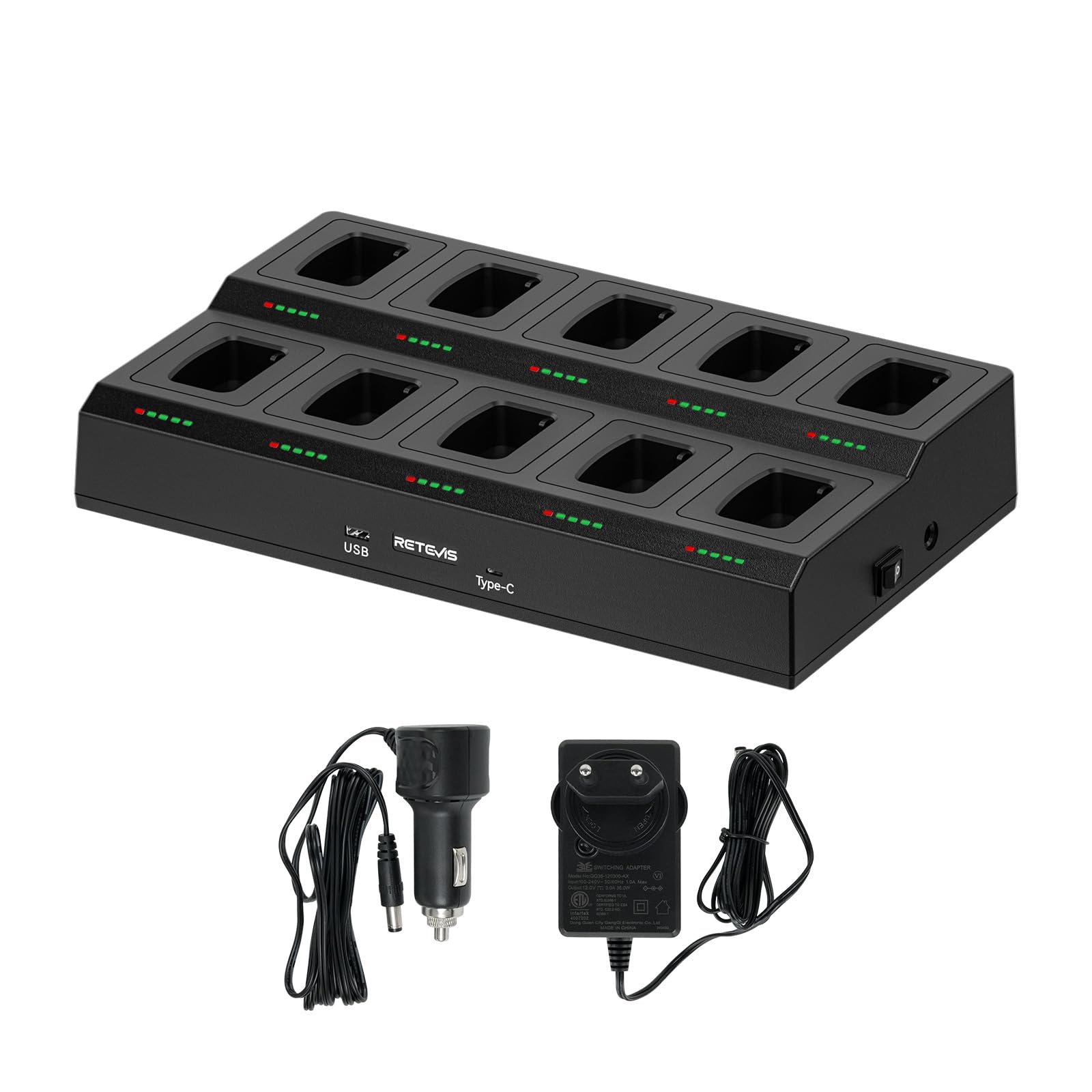 Retevis H777 Caricatore a 10 Vie per Walkie Talkie