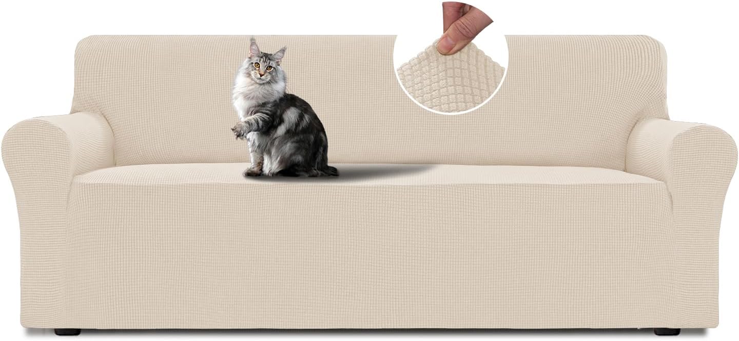 BellaHills Copridivano 3 Posti Elasticizzato, Natural