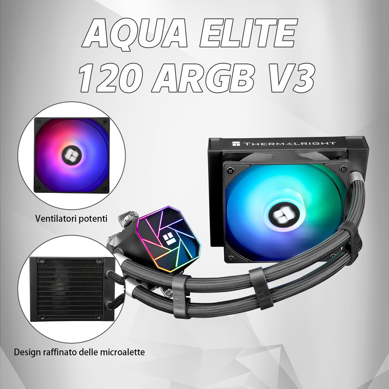 Tr AQUA ELITE 120 V3 - Ventola PWM ARGB 120mm - immagine 2