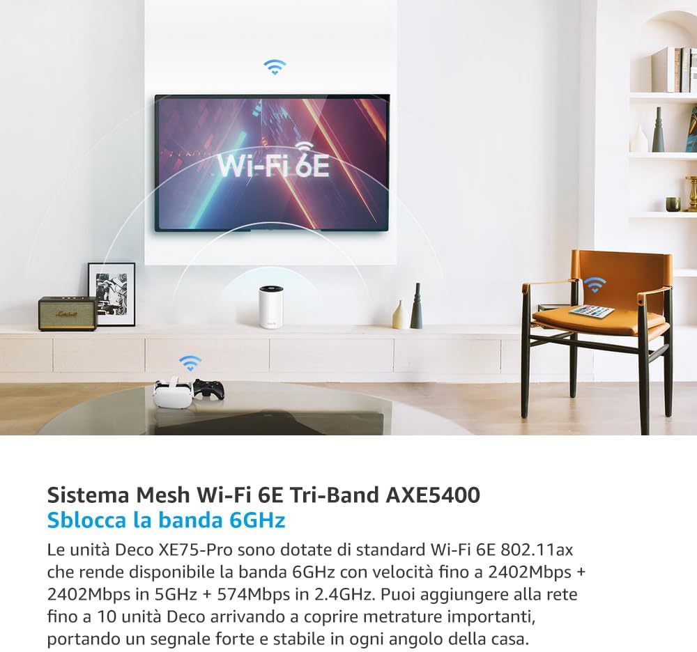 Tp-link Deco XE75 Pro - Router Mesh WiFi 6E AXE5400Mbps - immagine 2