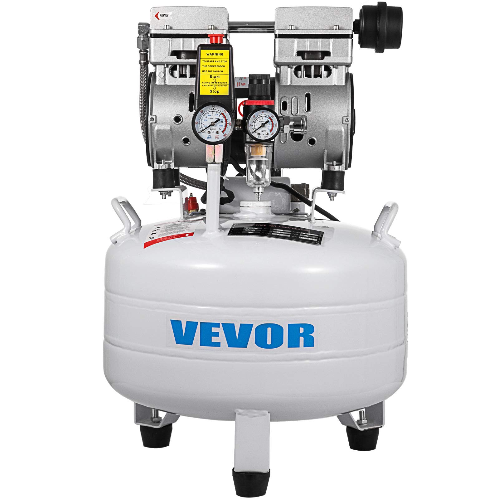 Vevor Compressore d'Aria Senza Olio 6,6 Galloni