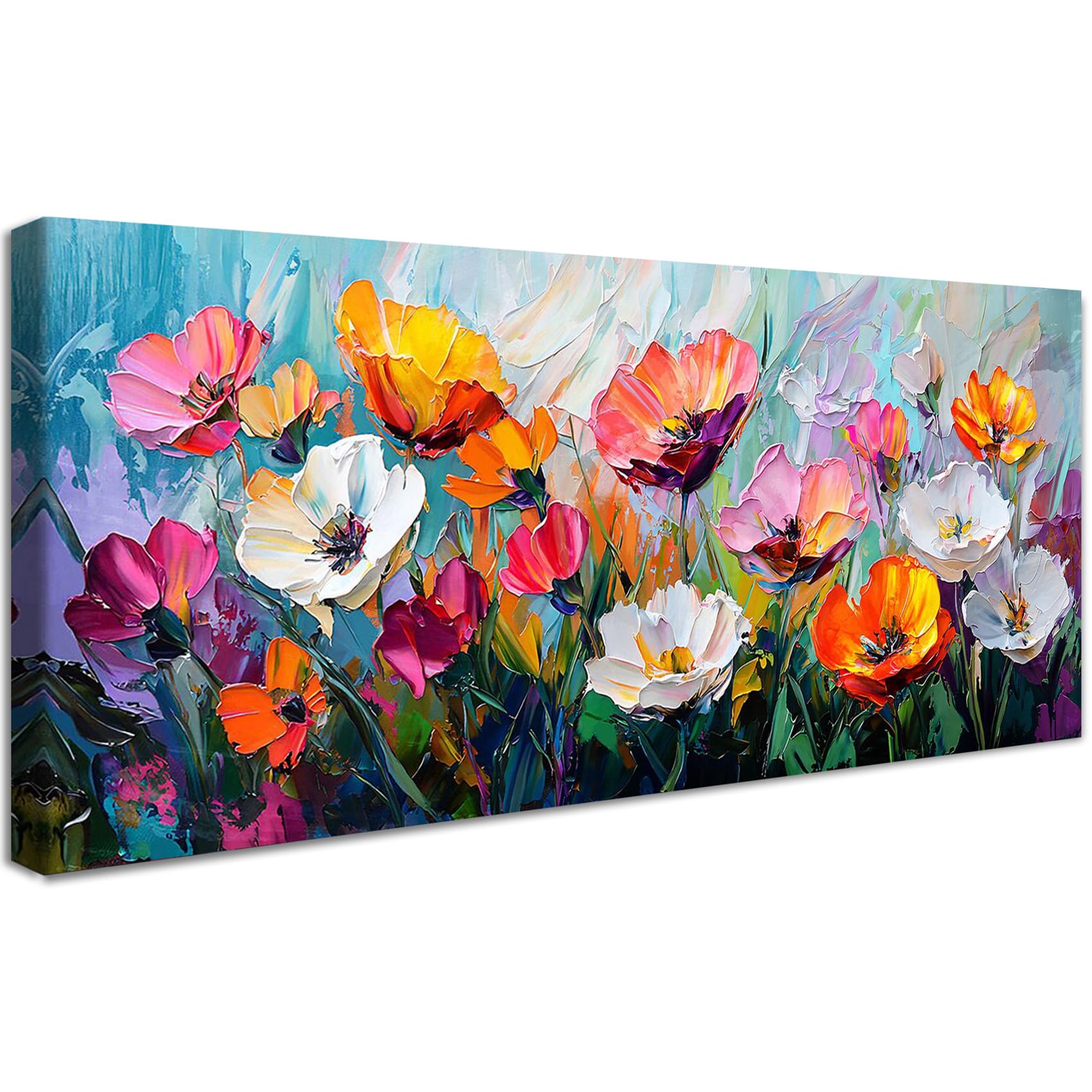 Stampa su Tela Fiori Colorati Astratti 50x120cm