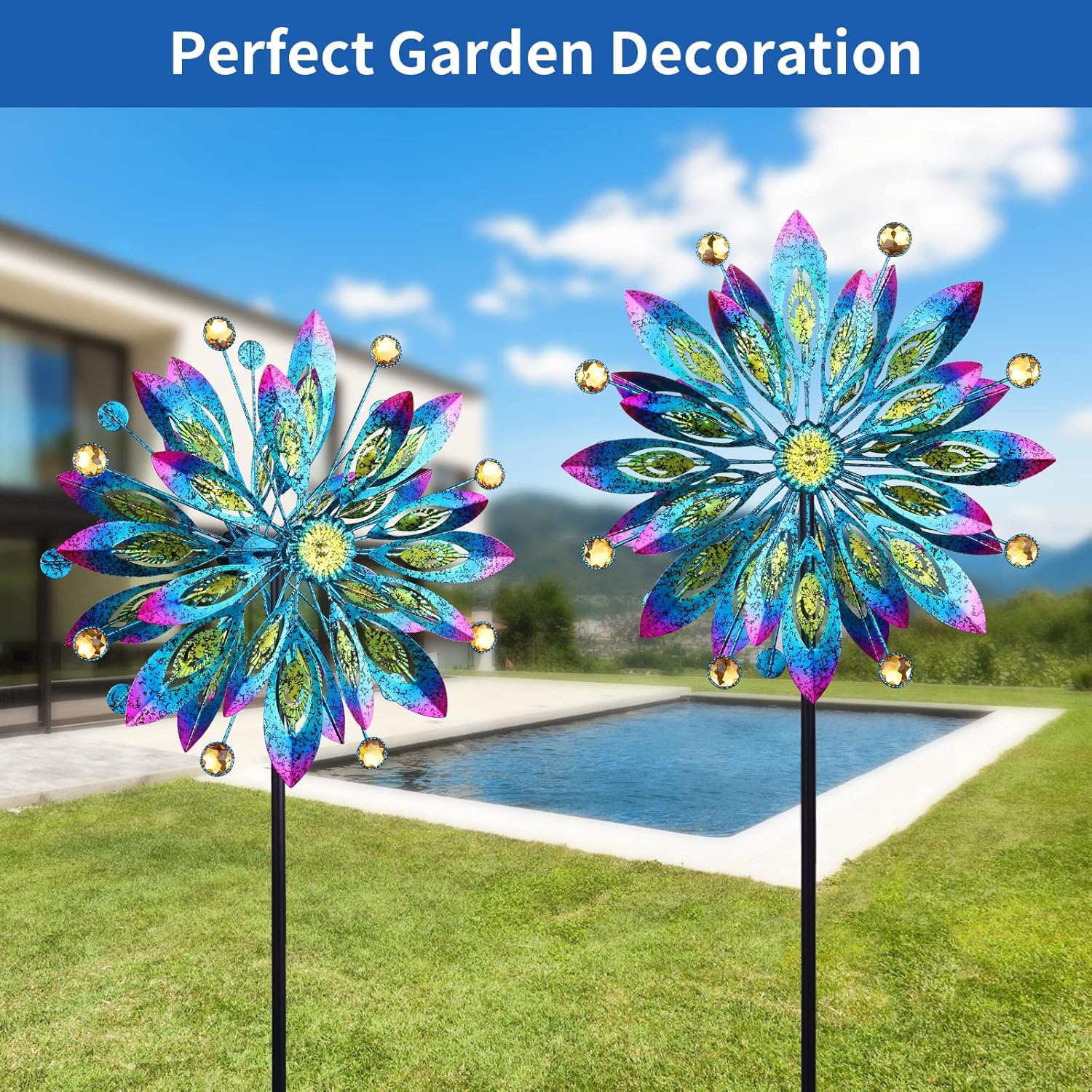 Girandole a vento per cortile e giardino, multicolore - immagine 3