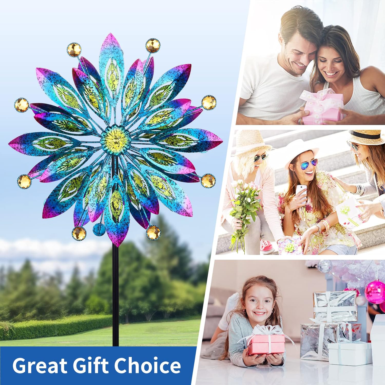 Girandole a vento per cortile e giardino, multicolore - immagine 4