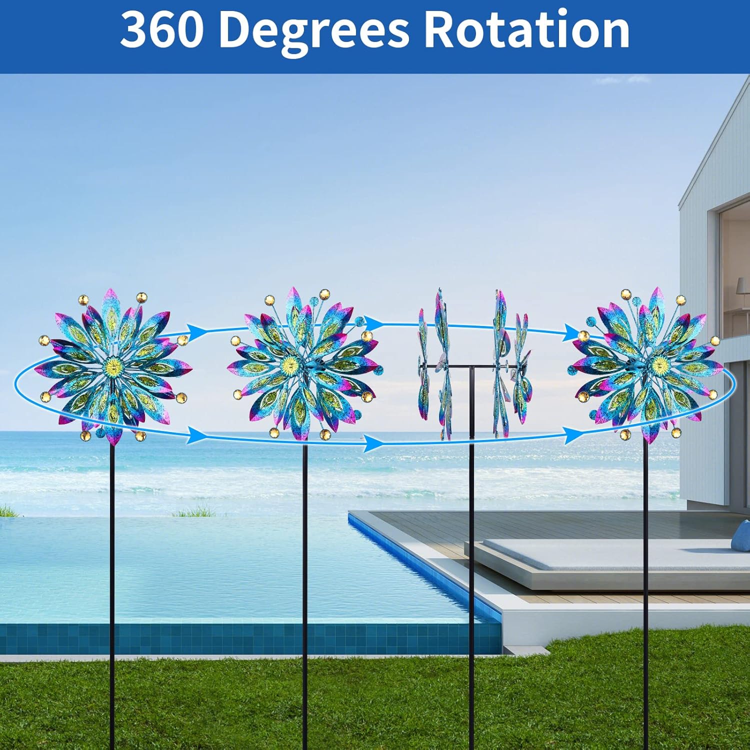 Girandole a vento per cortile e giardino, multicolore - immagine 6