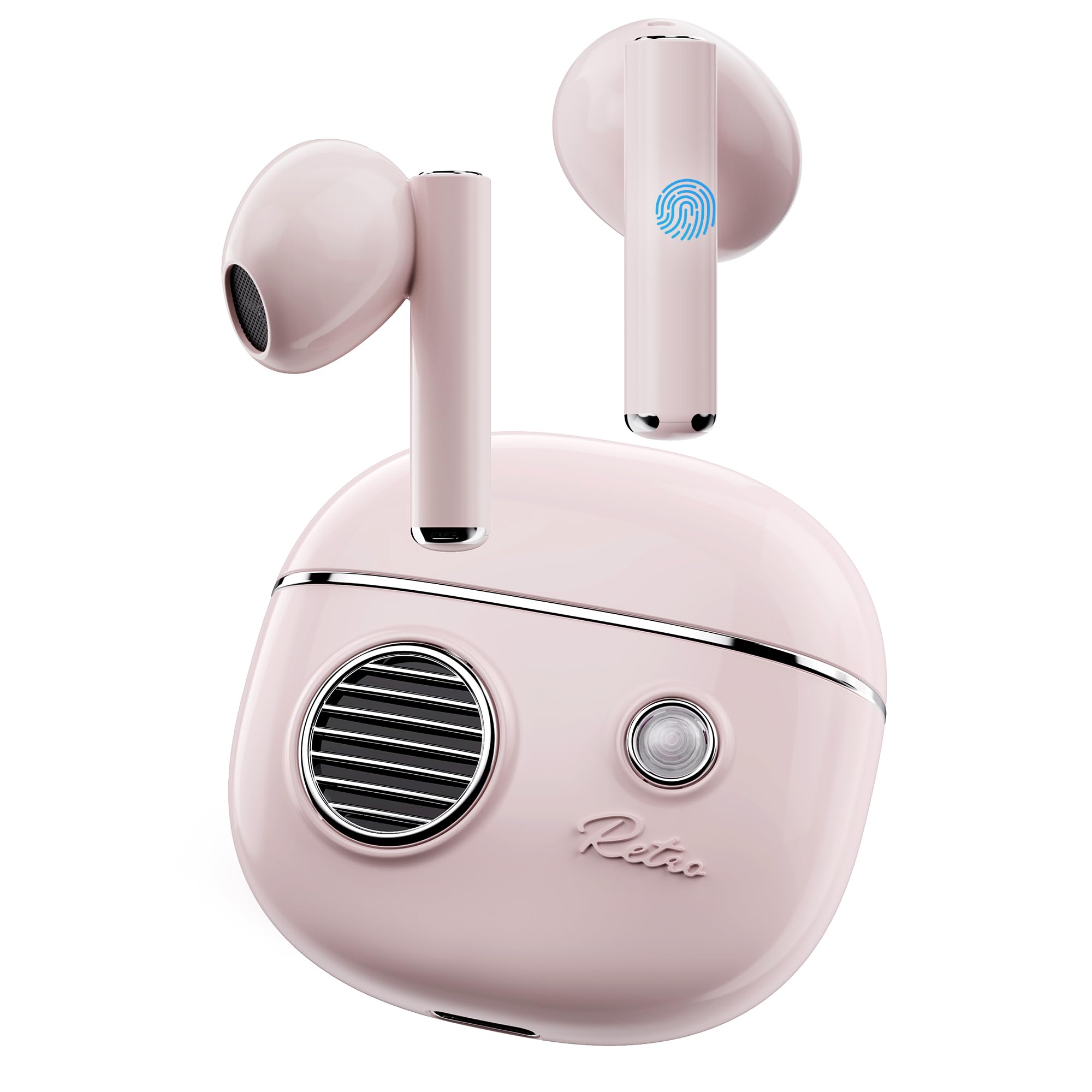 Koogmoon Cuffie Bluetooth 5.3 Stereo HiFi, Rosa