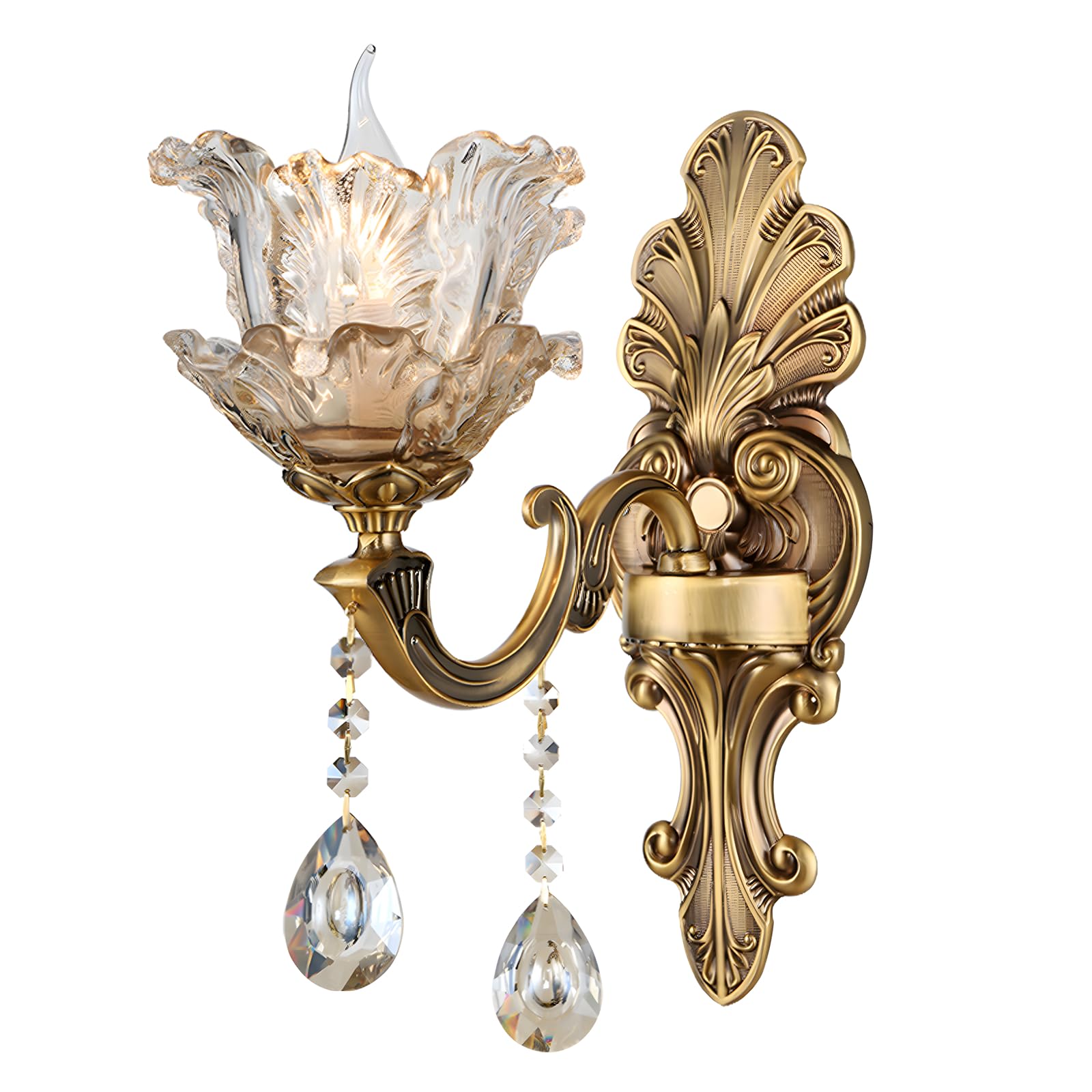 WayLuoung Lampada da Parete Floreale Vintage 1 Testa E14