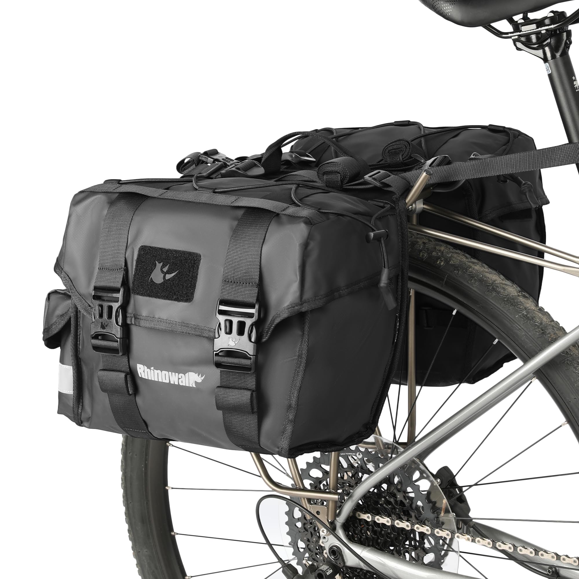 Rhinowalk Borsa da Bici Doppia da Sella 22L, Nero