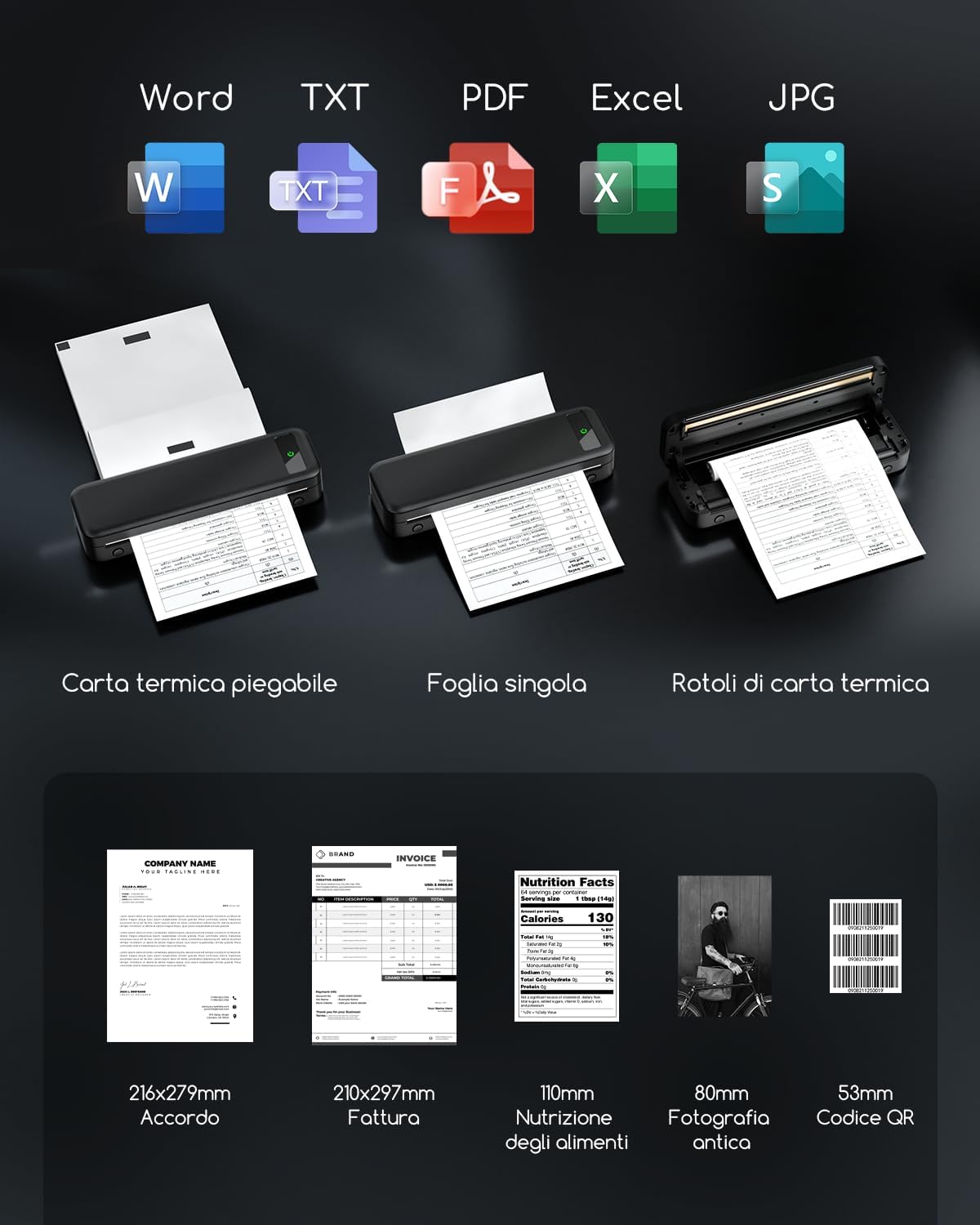 Stampante Termica Portatile A4 Senza Inchiostro - immagine 3