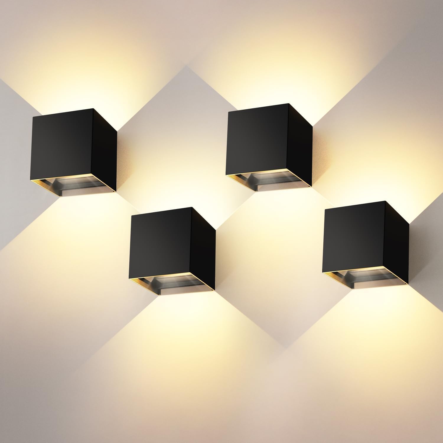 Kingwei 4 Pezzi Lampade da Parete per Esterni 12W