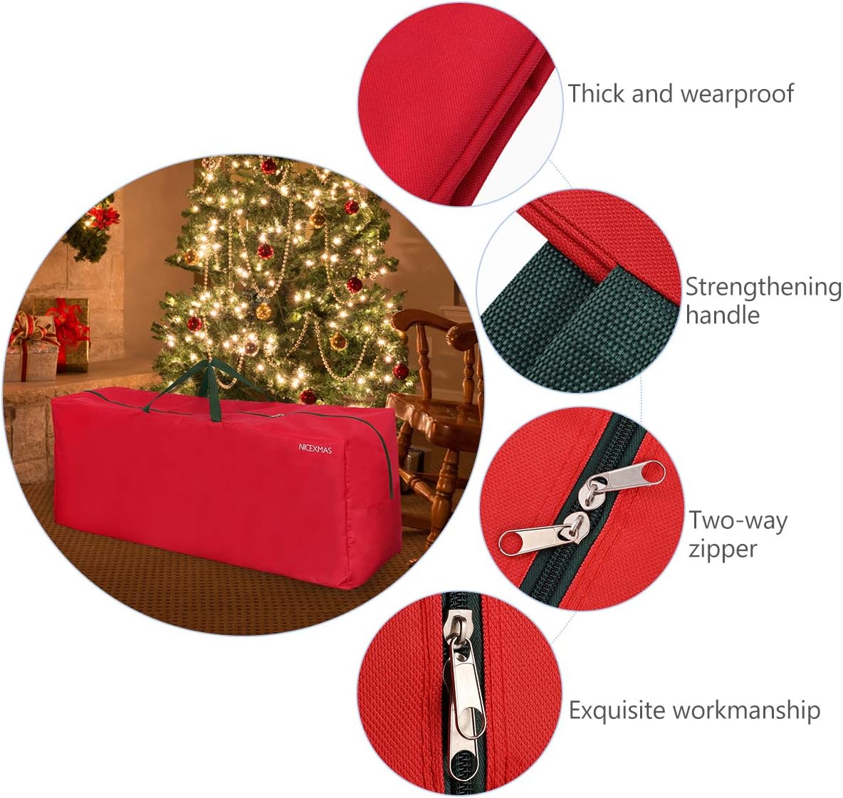 Borsa/Custodia per Albero di Natale, Red - immagine 3