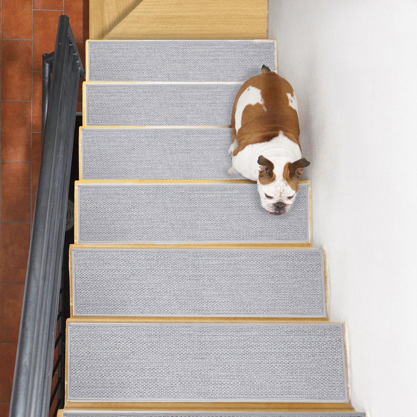JHLGRE Tappeti per Scale Interne 20x76cm, 15 pezzi, Grigio