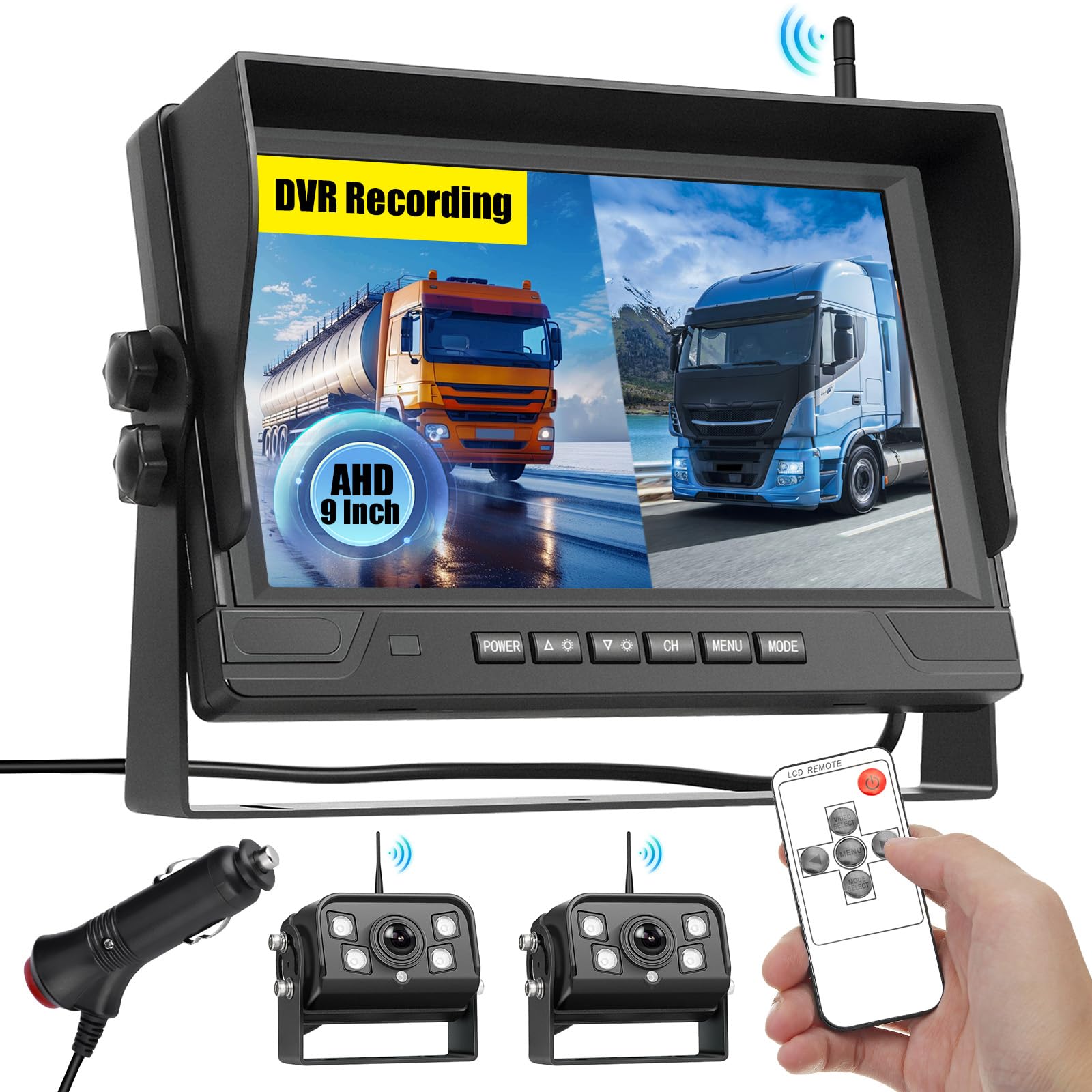 Telecamera Posteriore Digitale Wireless con Monitor 9'' HD