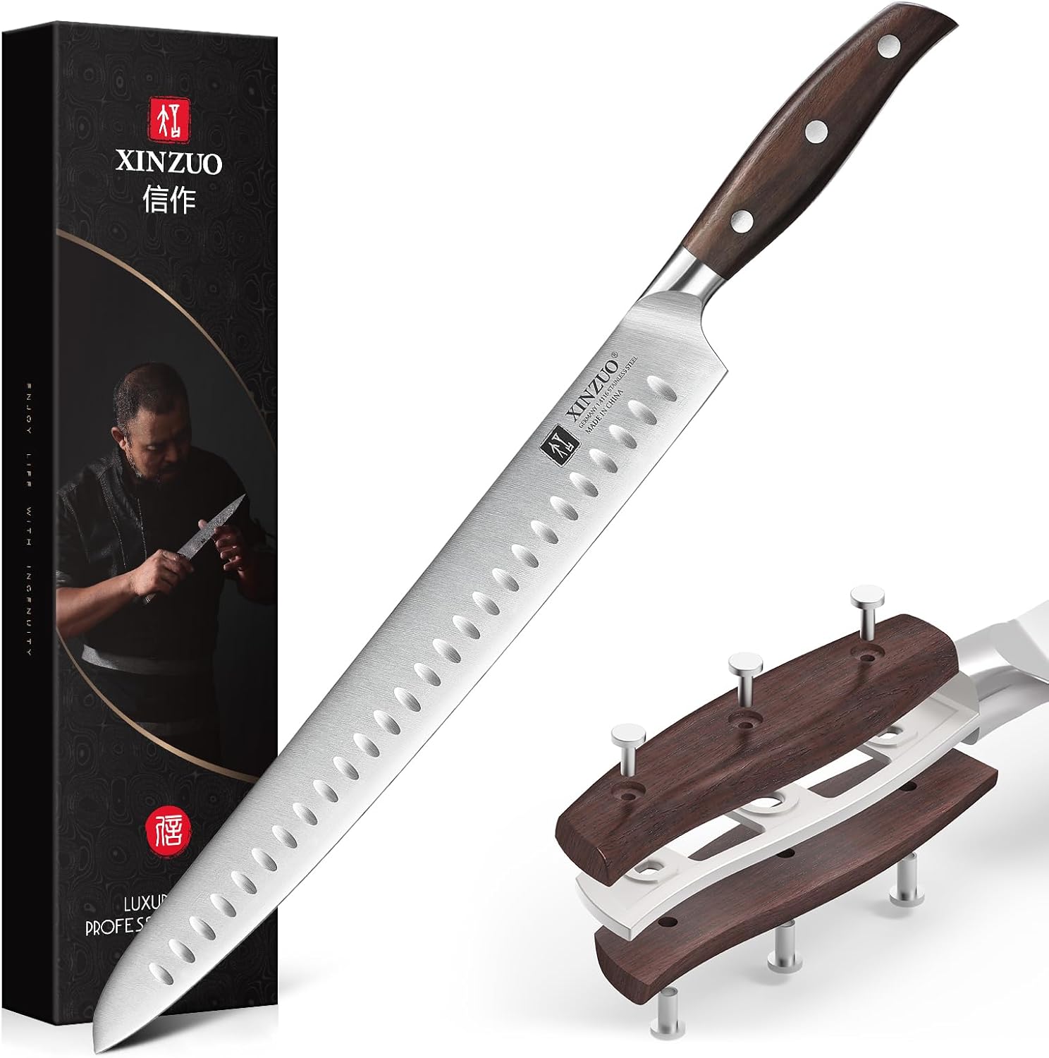 Xinzuo Coltello Affettare 30cm Acciaio Inox Tedesco 1.4116