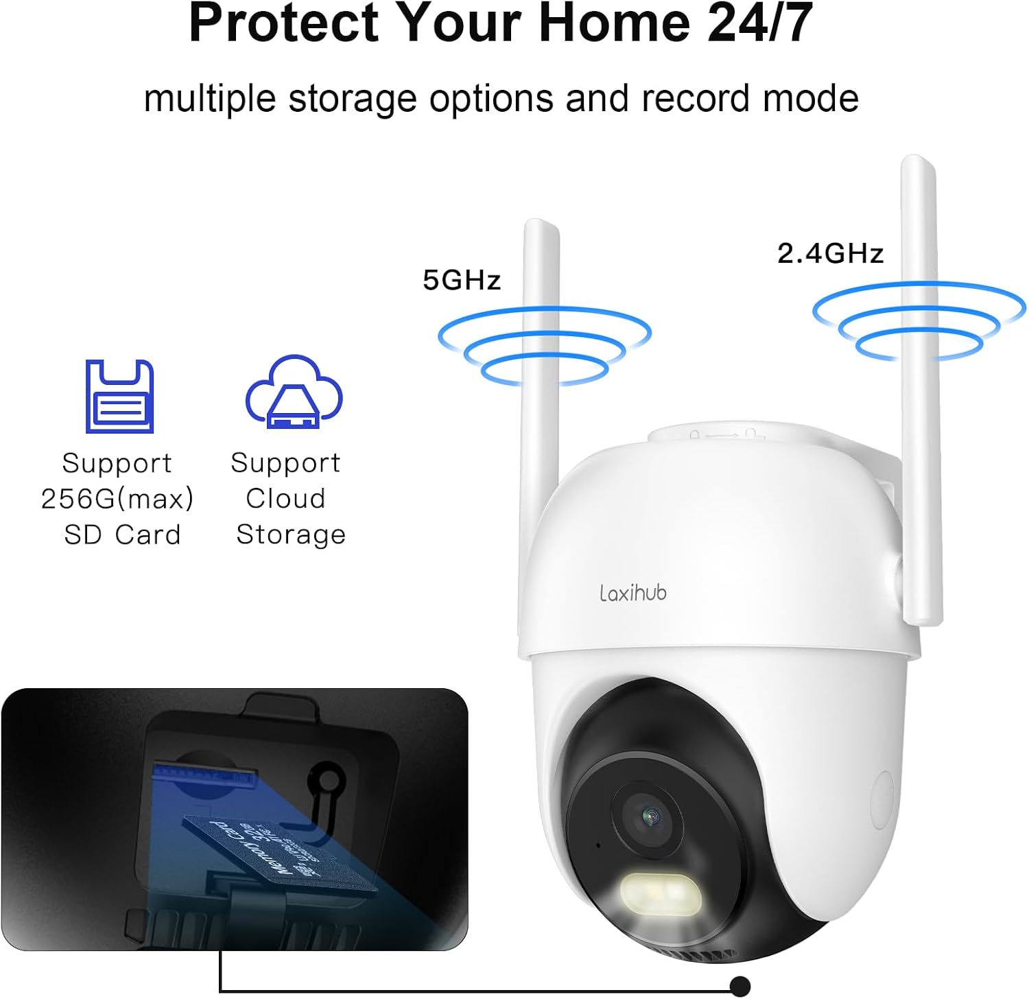 LAXIHUB Telecamera Wi-Fi Esterno 2.5K/4MP 355° | Velz