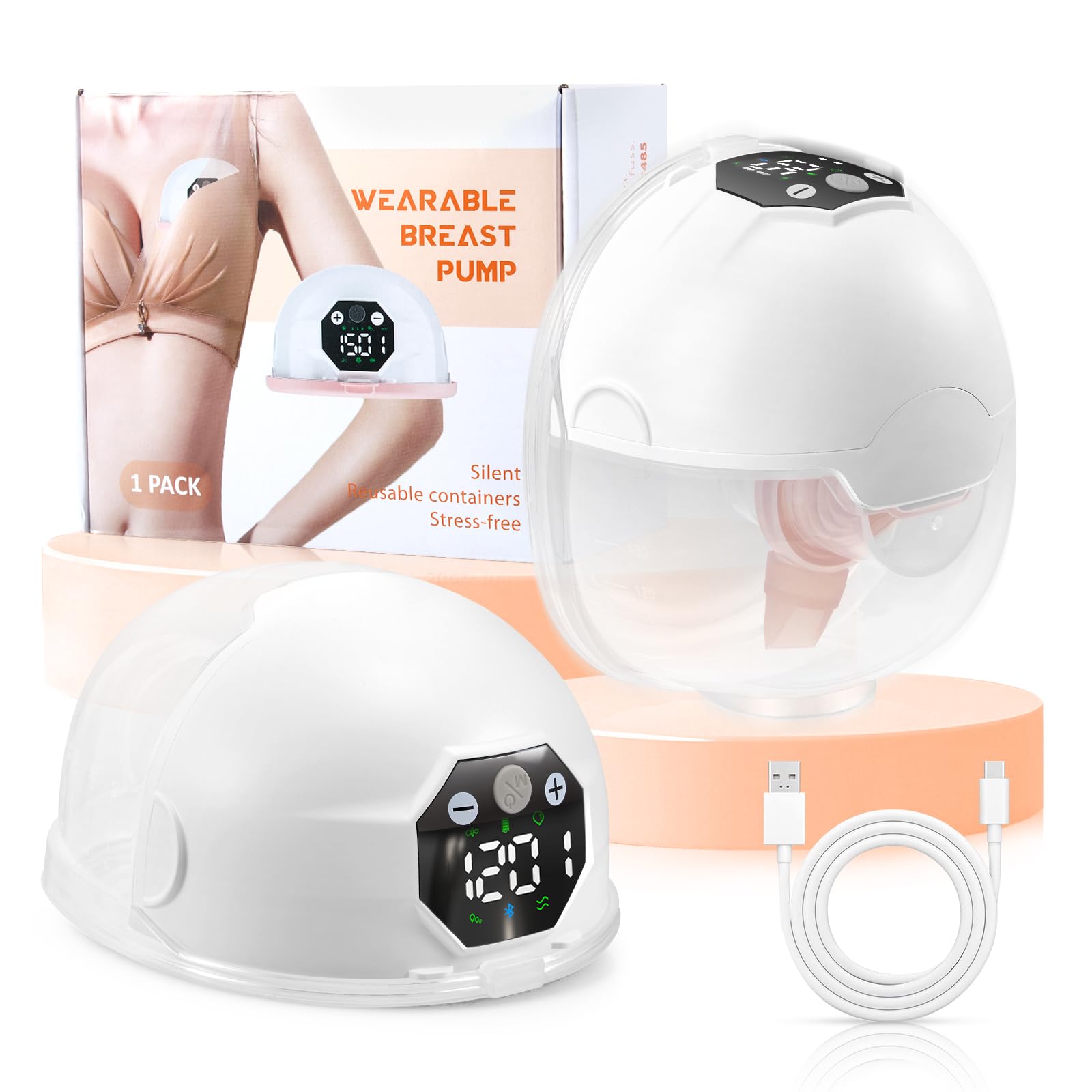 Tiralatte elettrico silenzioso doppio con coperchio antipolvere