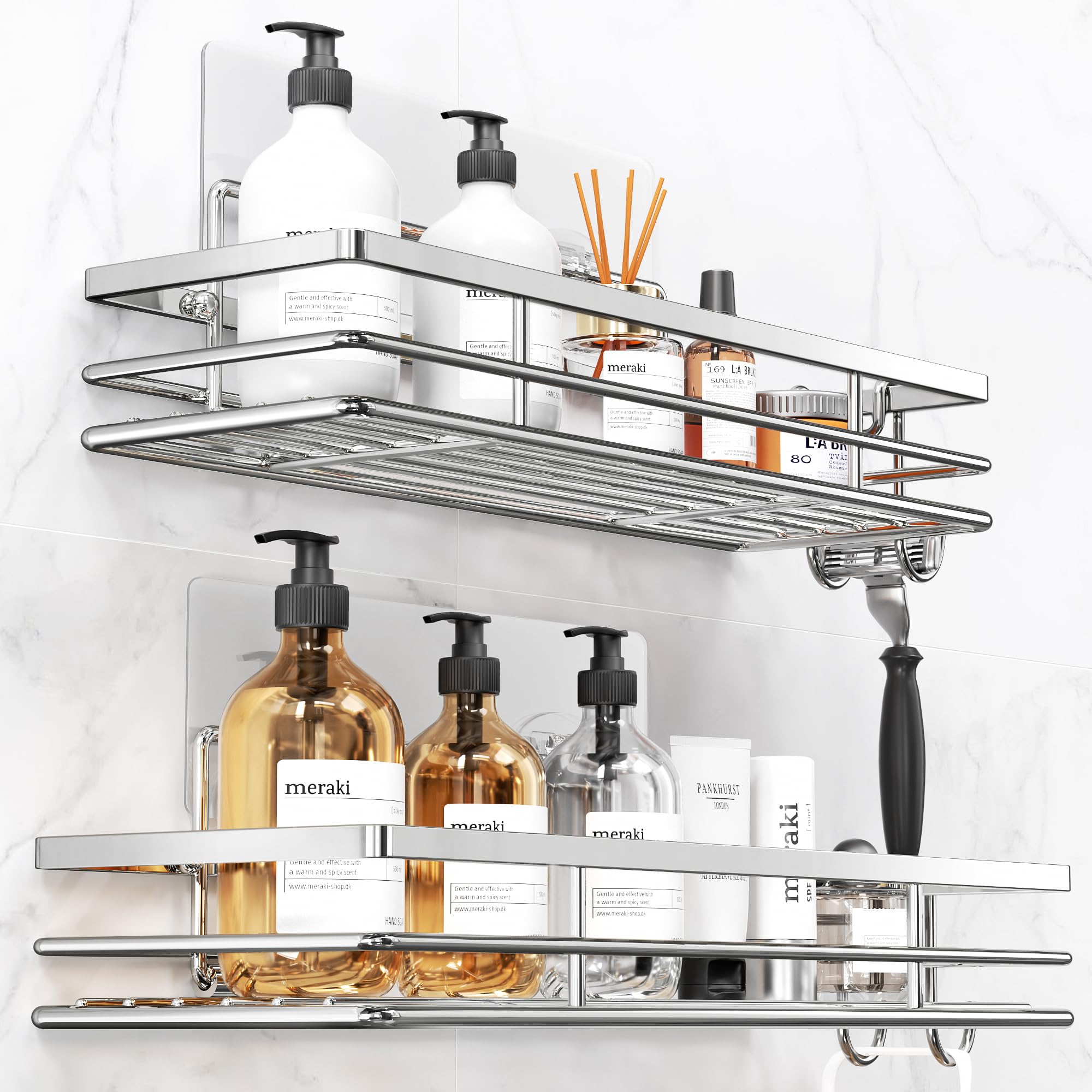 Pickpiff Mensola Doccia SUS304 Acciaio Inox, 2 Pezzi