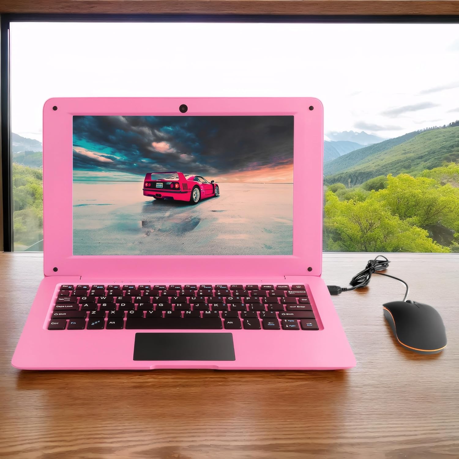 Bigmachine Mini Laptop 10 Pollici Android 12, Rosa - immagine 2