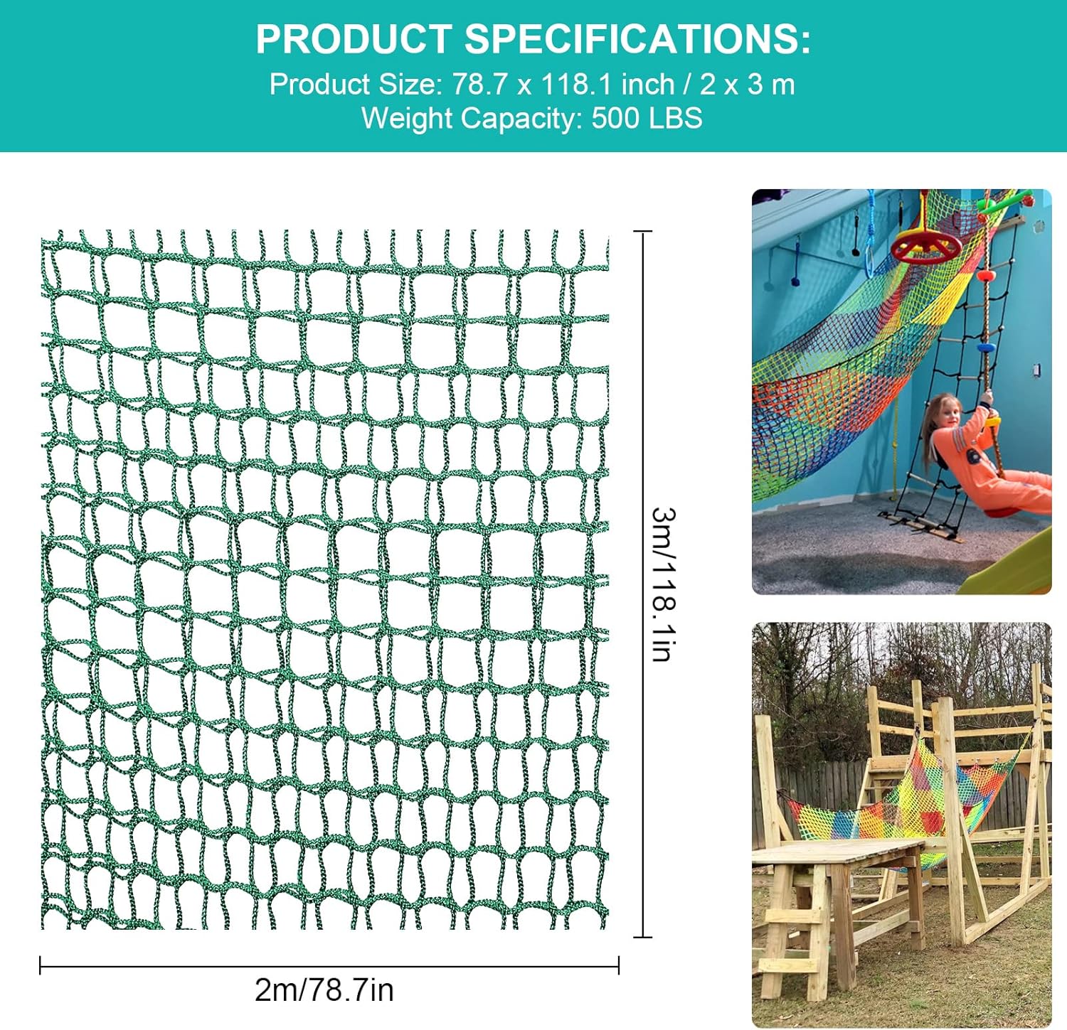 Rete da Arrampicata Doppio Strato per Parco Giochi - immagine 2