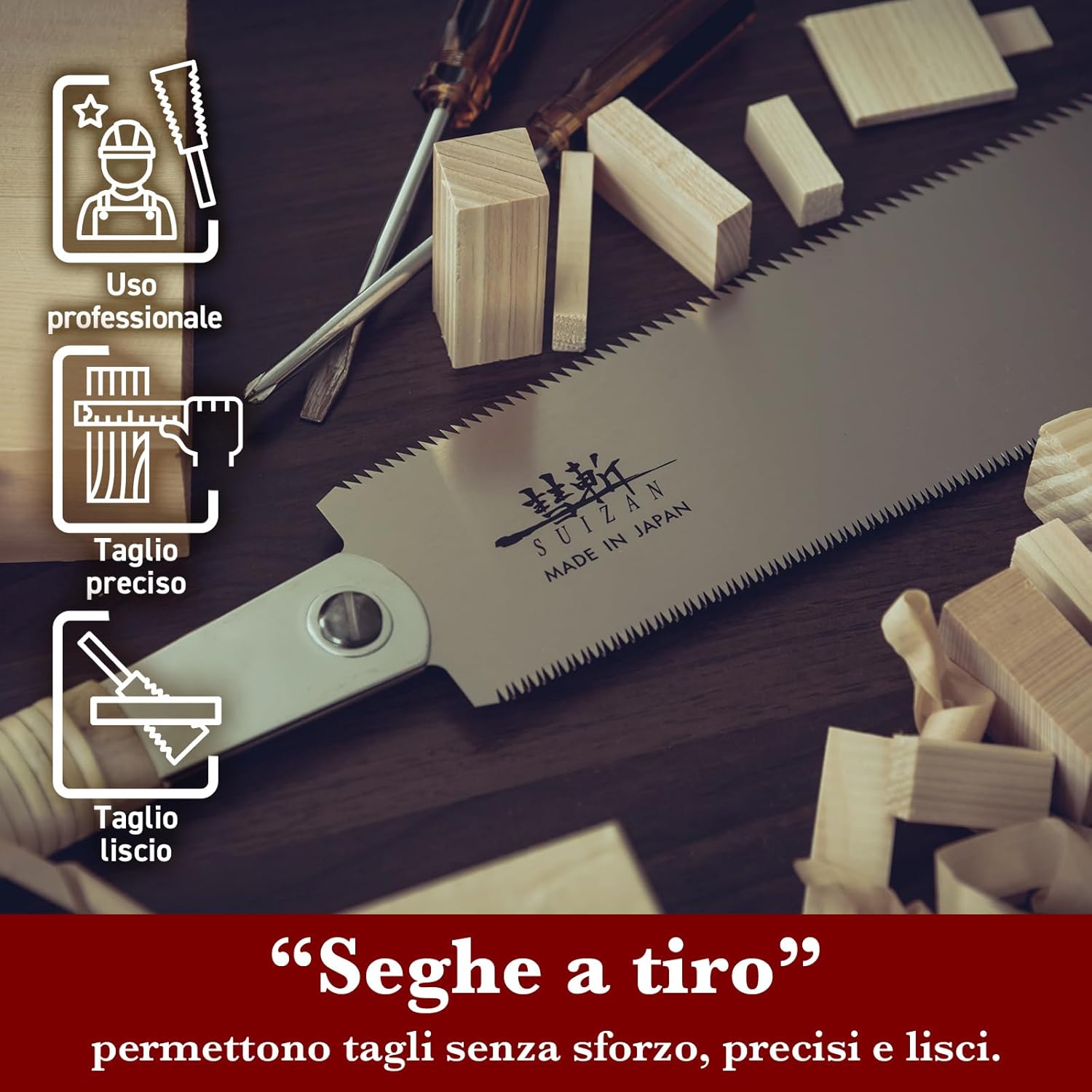 Suizan Sega Giapponese Ryoba 240mm Doppio Taglio - immagine 3