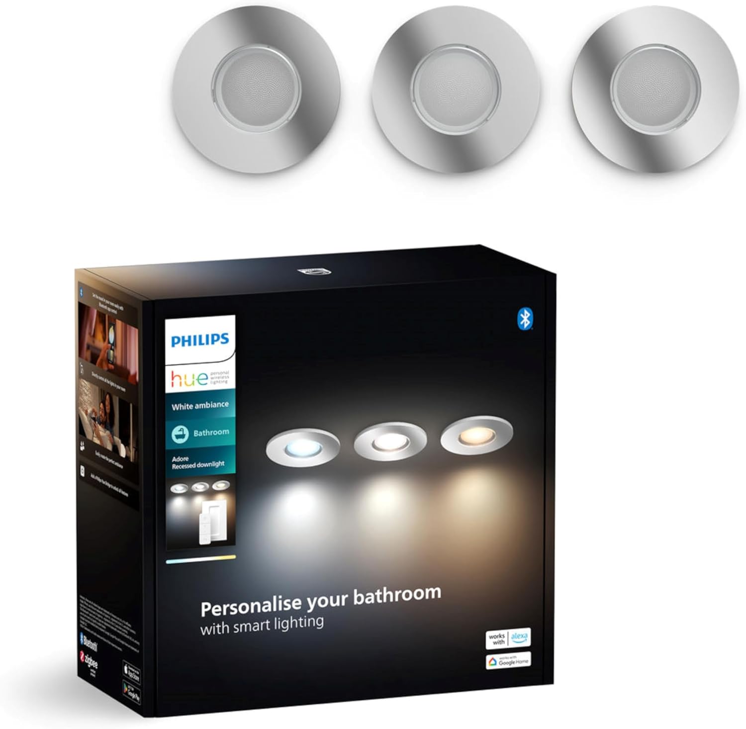 Philips Hue White Ambiance Adore - Set 3 Faretti Cromati