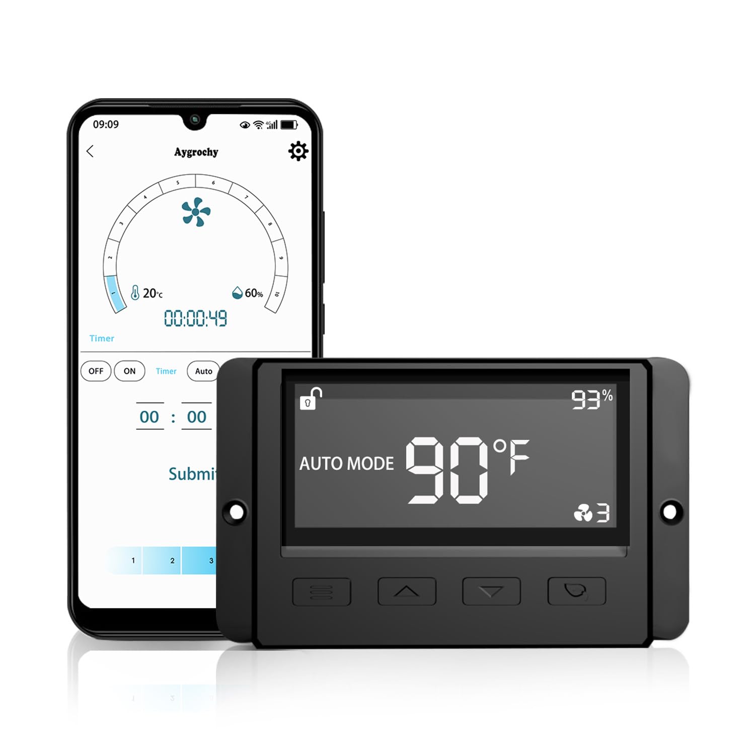 Aygrochy Wi-Fi App Smart Controller per Ventilatore Tubolare