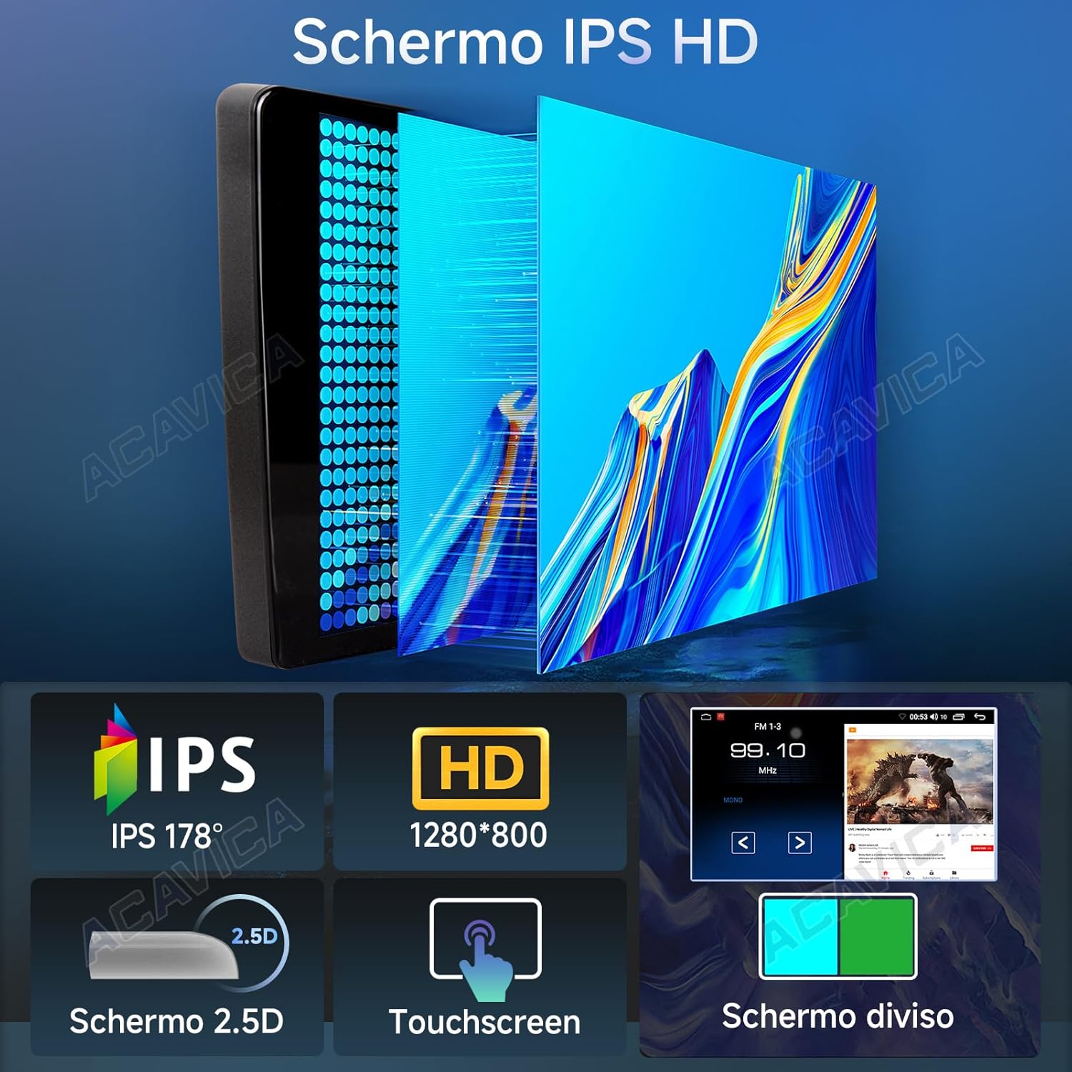 Acavica Autoradio Android 14 per Fiat 500 (2007-2015) - immagine 8