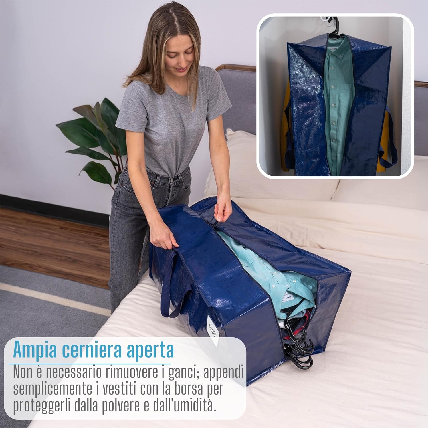 Veno Set 6 Borse Trasloco Extra Large, Blu - immagine 2