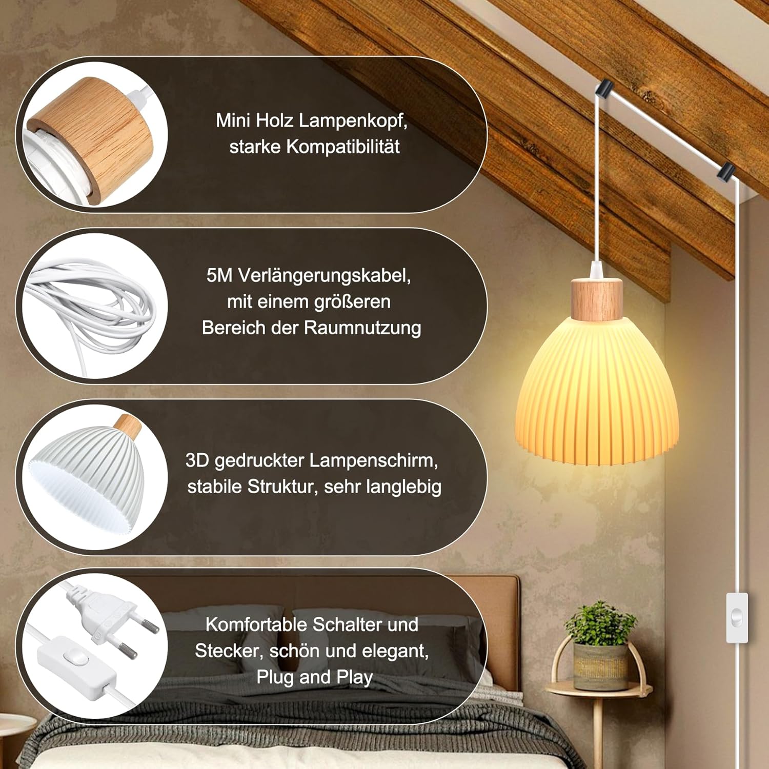 Kit Lampada a Sospensione in Metallo Vintage, 2 Pezzi - immagine 3