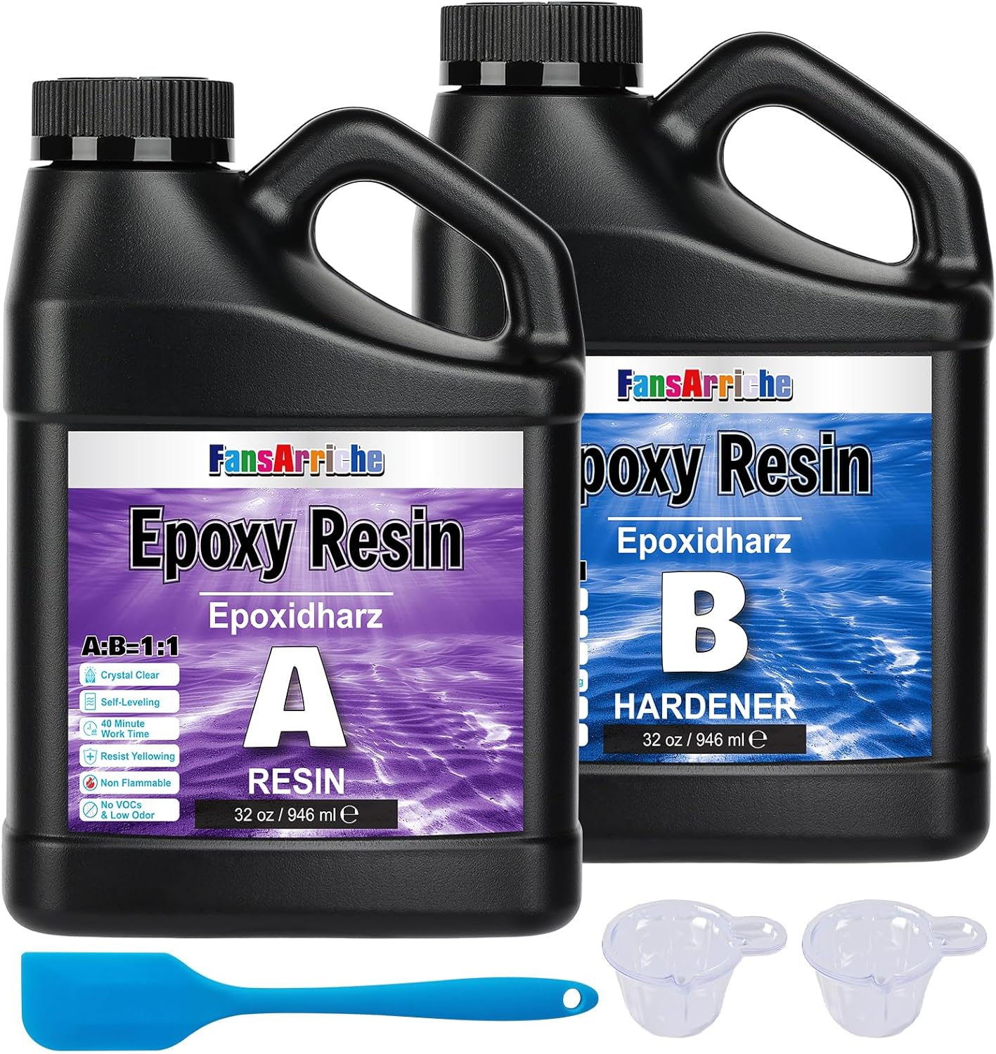 Fansarriche Resina Epossidica Trasparente 64oz (1892ml)