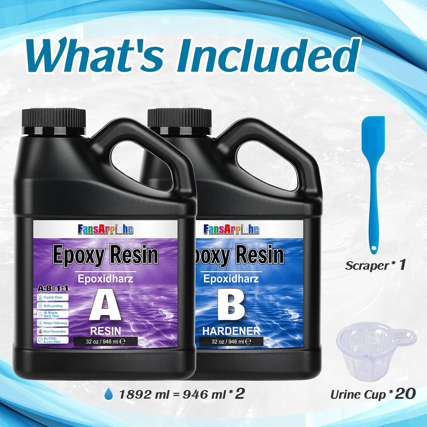 Fansarriche Resina Epossidica Trasparente 64oz (1892ml) - immagine 2