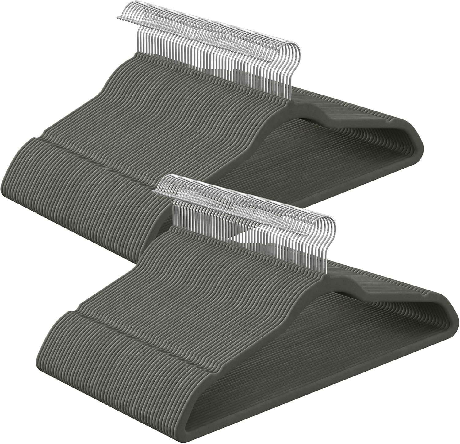 Songmics Grucce Appendiabiti in Velluto 100 Pezzi, Grigio
