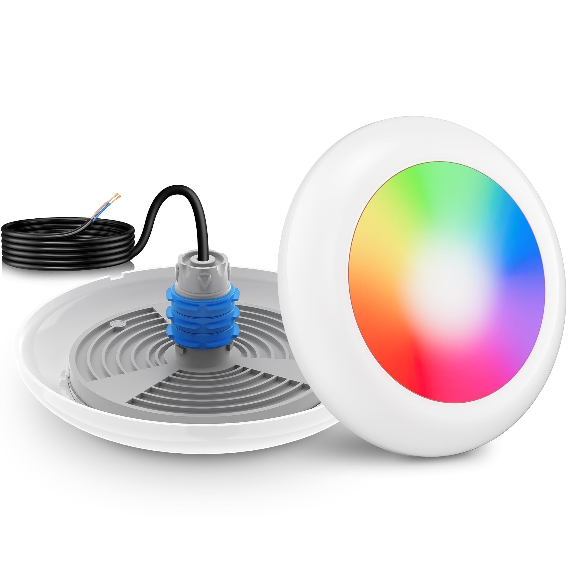 Lylmle Proiettore Piscina LED RGB 25W con Filettatura 1" 1/2