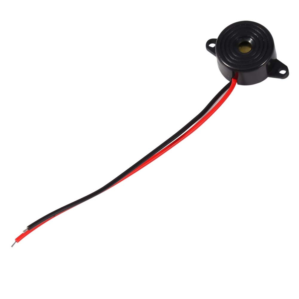 Cicalino Auto, 3-24 V Cicalino Elettronico con Allarme Acustico e Lunghezza Cavo 100 mm Sensori di Allarme Con Timer