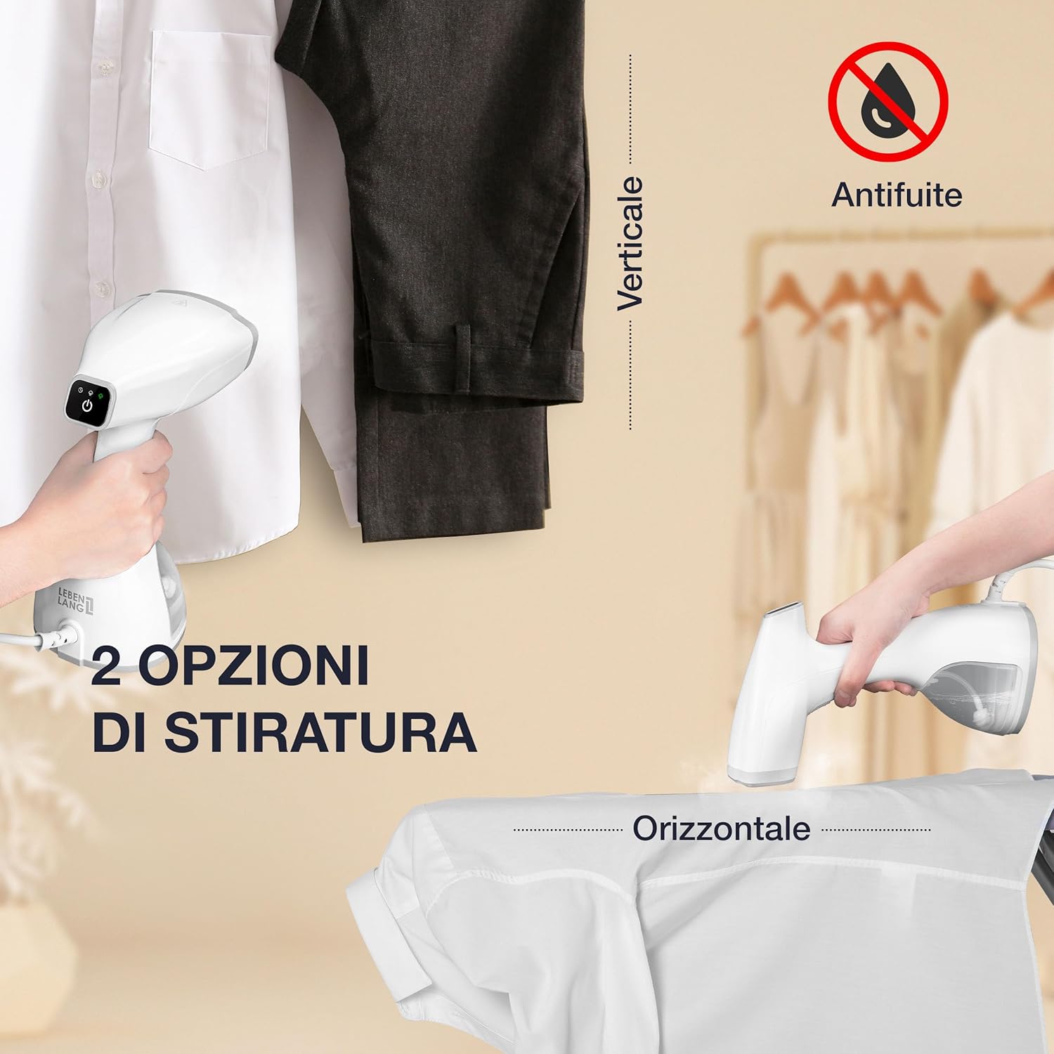 Lebenlang Ferro da Stiro Verticale 1500W - immagine 4