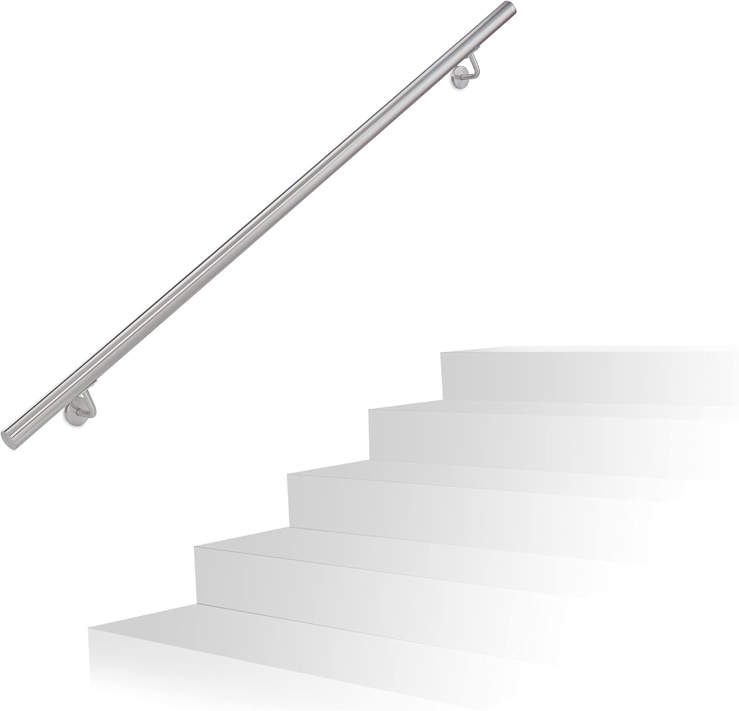 Relaxdays Corrimano in Acciaio 201 Lunghezza 150cm, Argento - immagine 1