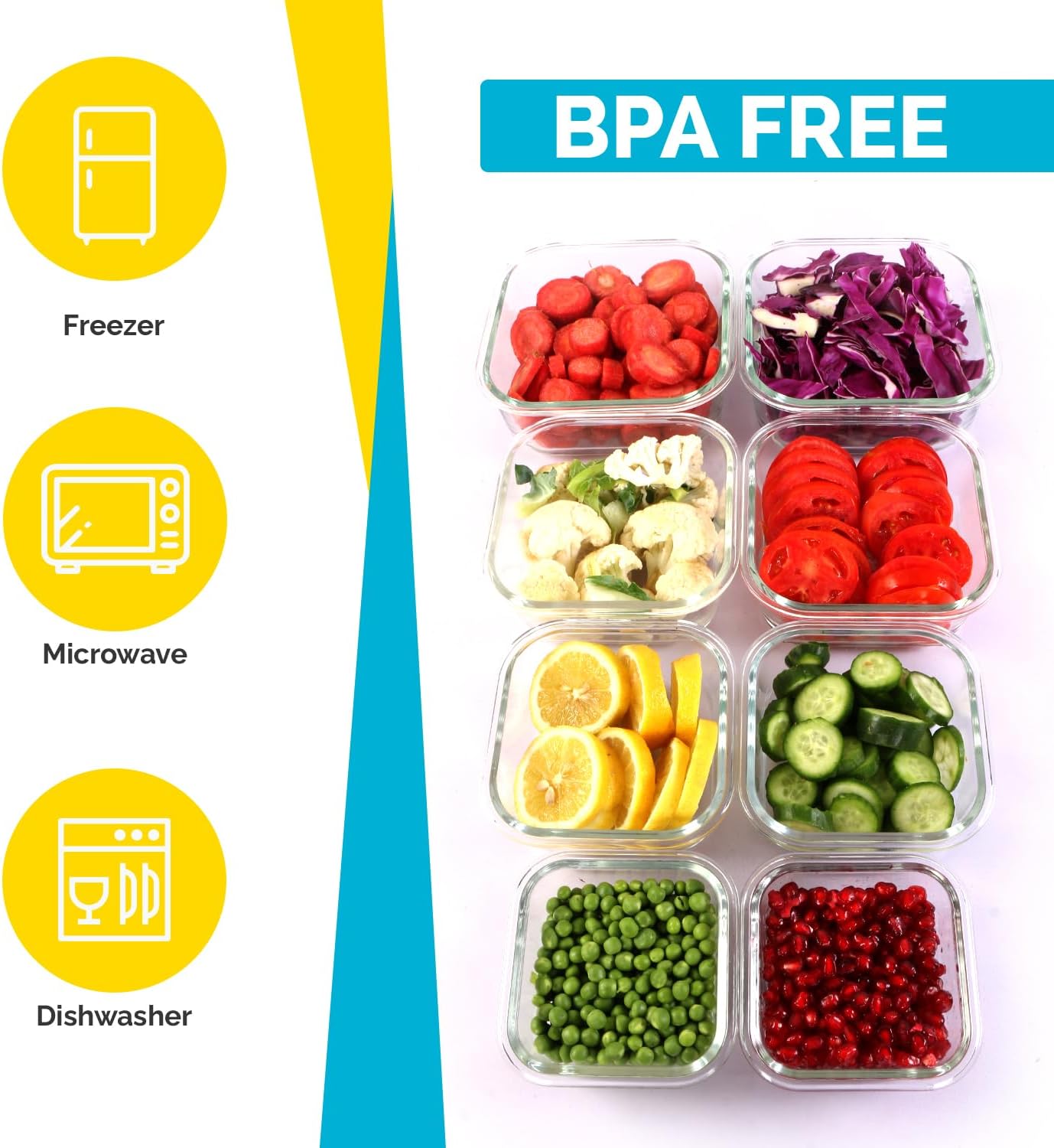 Kichly Set 18 Contenitori in Vetro per Alimenti - immagine 5