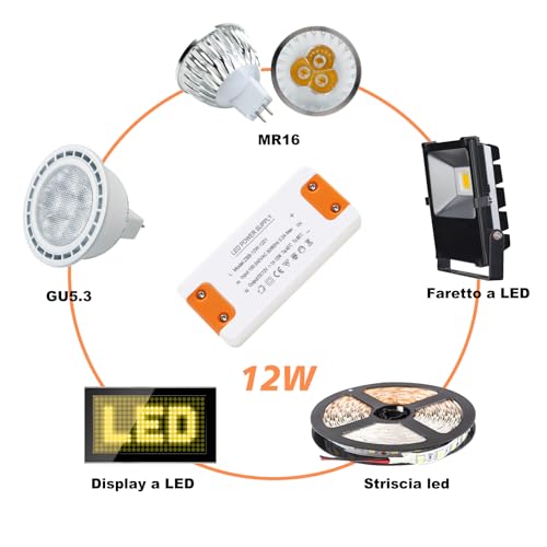 Alimentatore 12V 1A 12W per Strisce e Luci LED - immagine 2