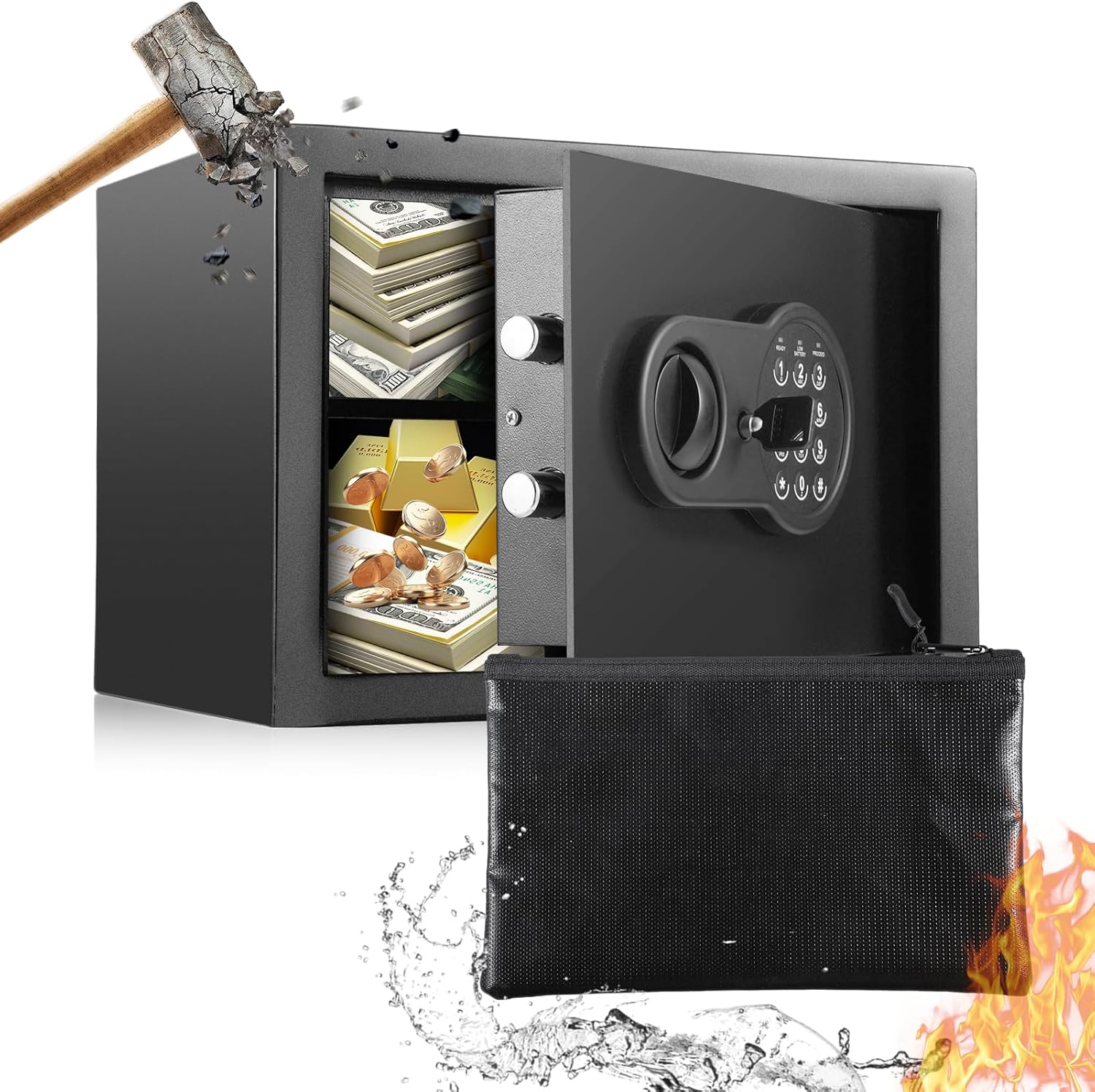 Bisofice Cassaforte Ignifuga e Impermeabile 16.3 L - immagine 1