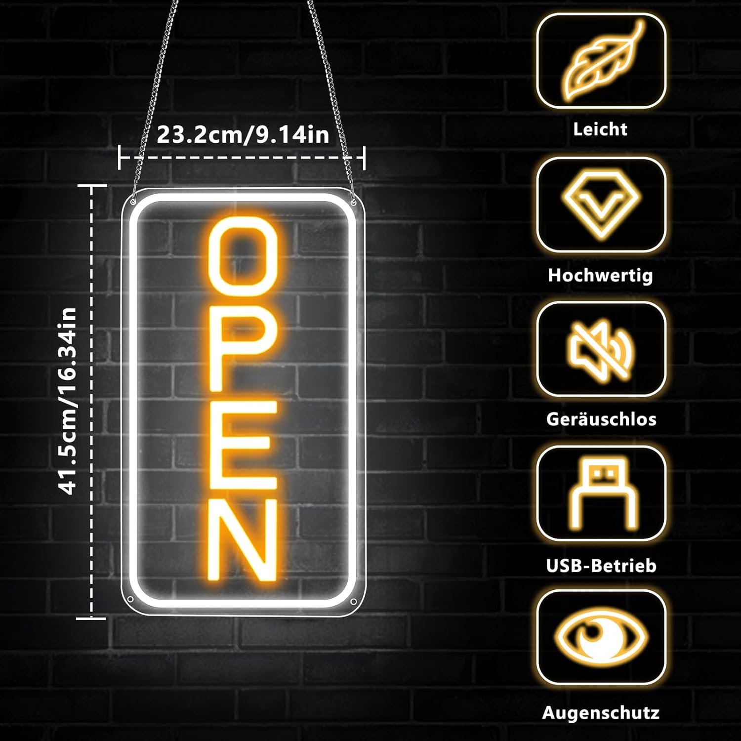 Lightingwill Cartello Open Neon LED 5V USB - immagine 4