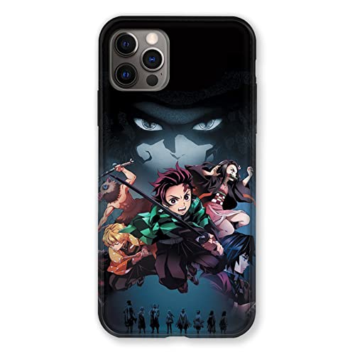 Cokitec Cover per iPhone 13 (6.1), motivo: Manga Demon Slayer nero