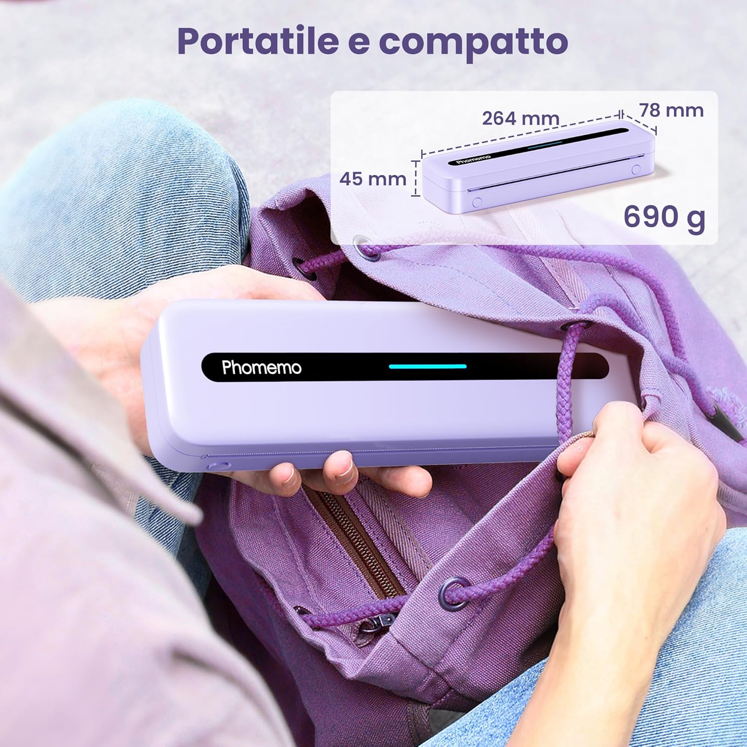 Phomemo M832 - Stampante Termica Portatile A4 300 DPI - immagine 6