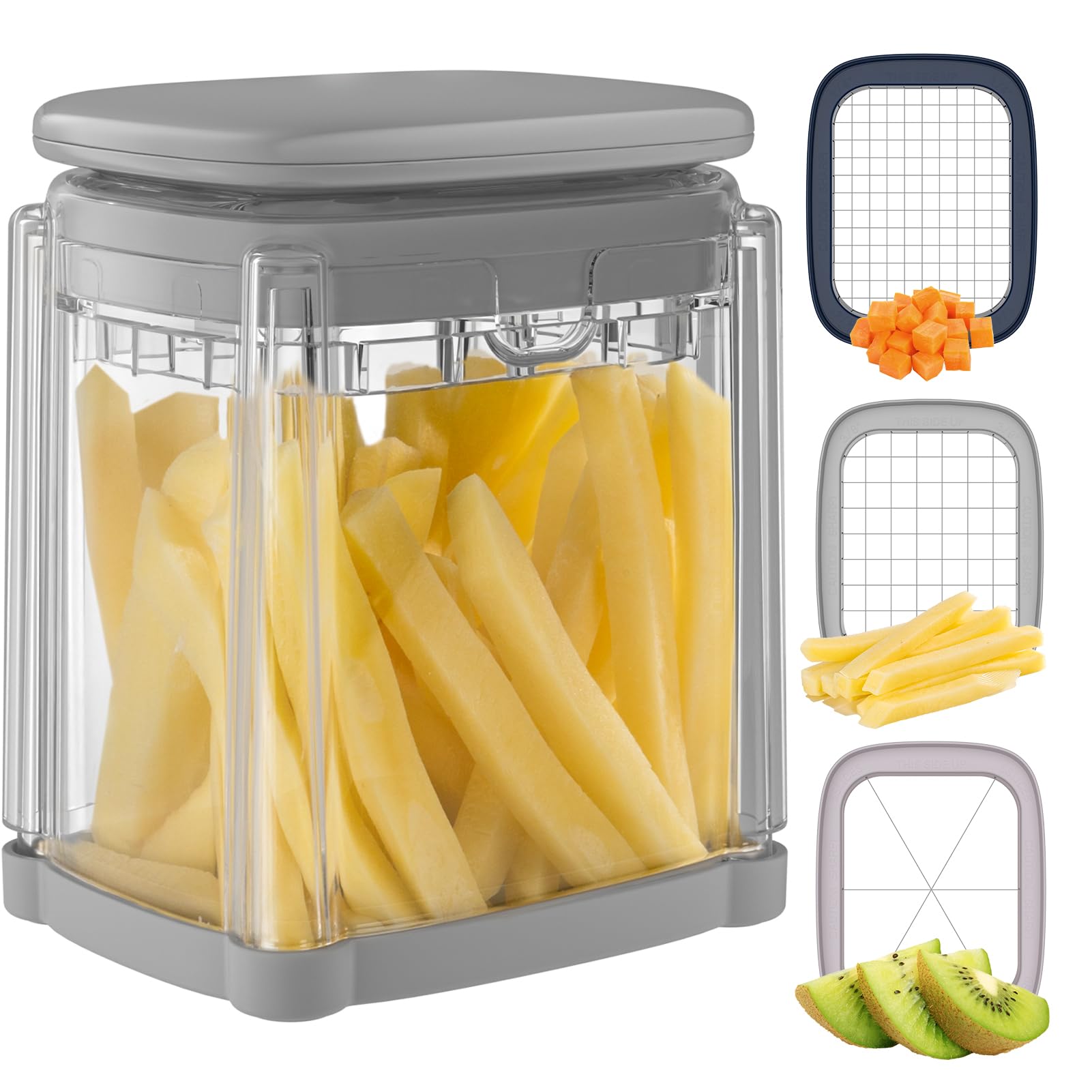 Vihoom Affetta Patate con 3 Lame in Acciaio Inox